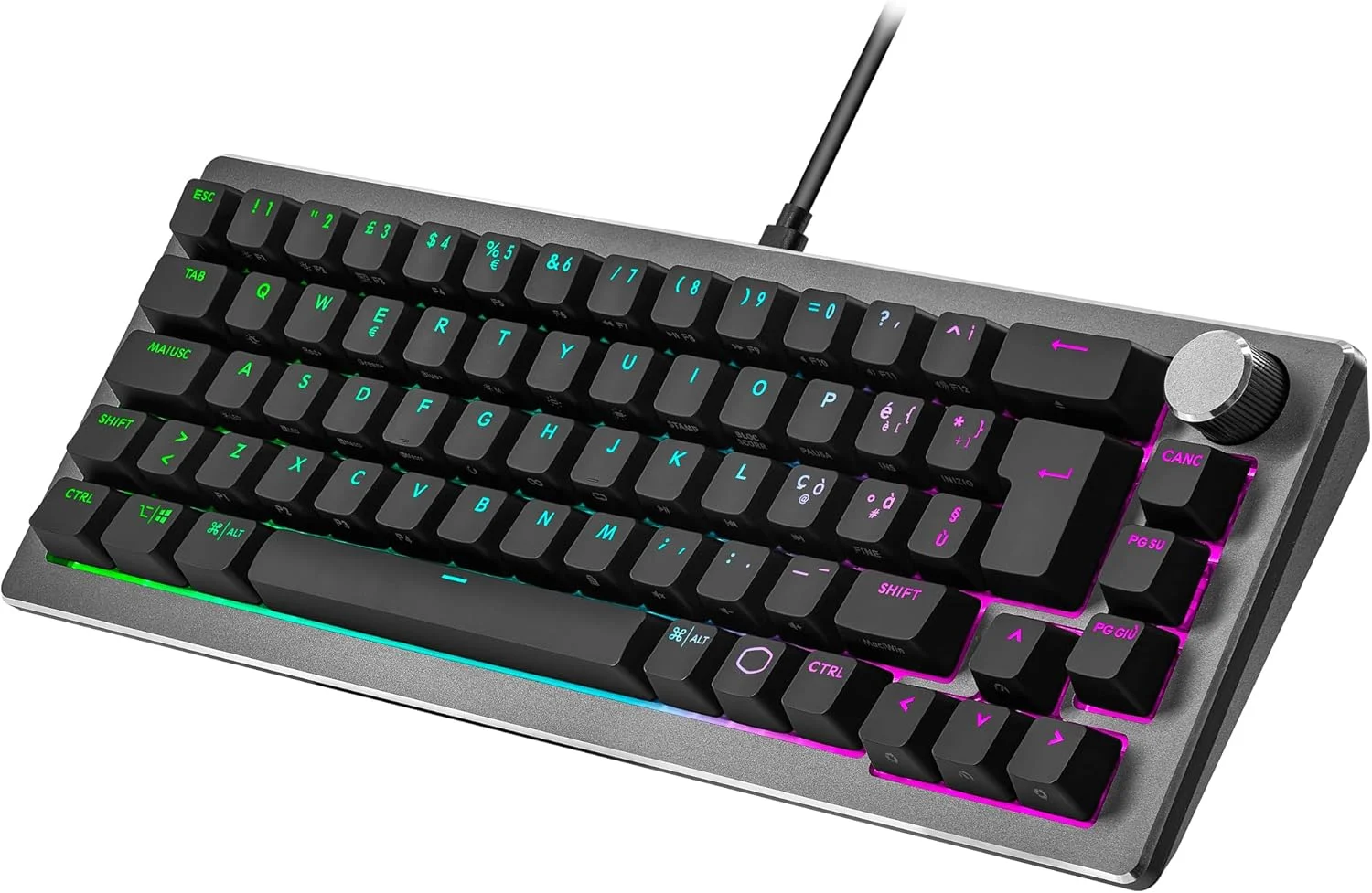 کیبورد گیمینگ مکانیکی Cooler Master CK720، سوییچ های قرمز Kailh، QWERTY - IT کیبورد گیمینگ مکانیکی Cooler Master CK720، سوییچ های قرمز Kailh، QWERTY - IT