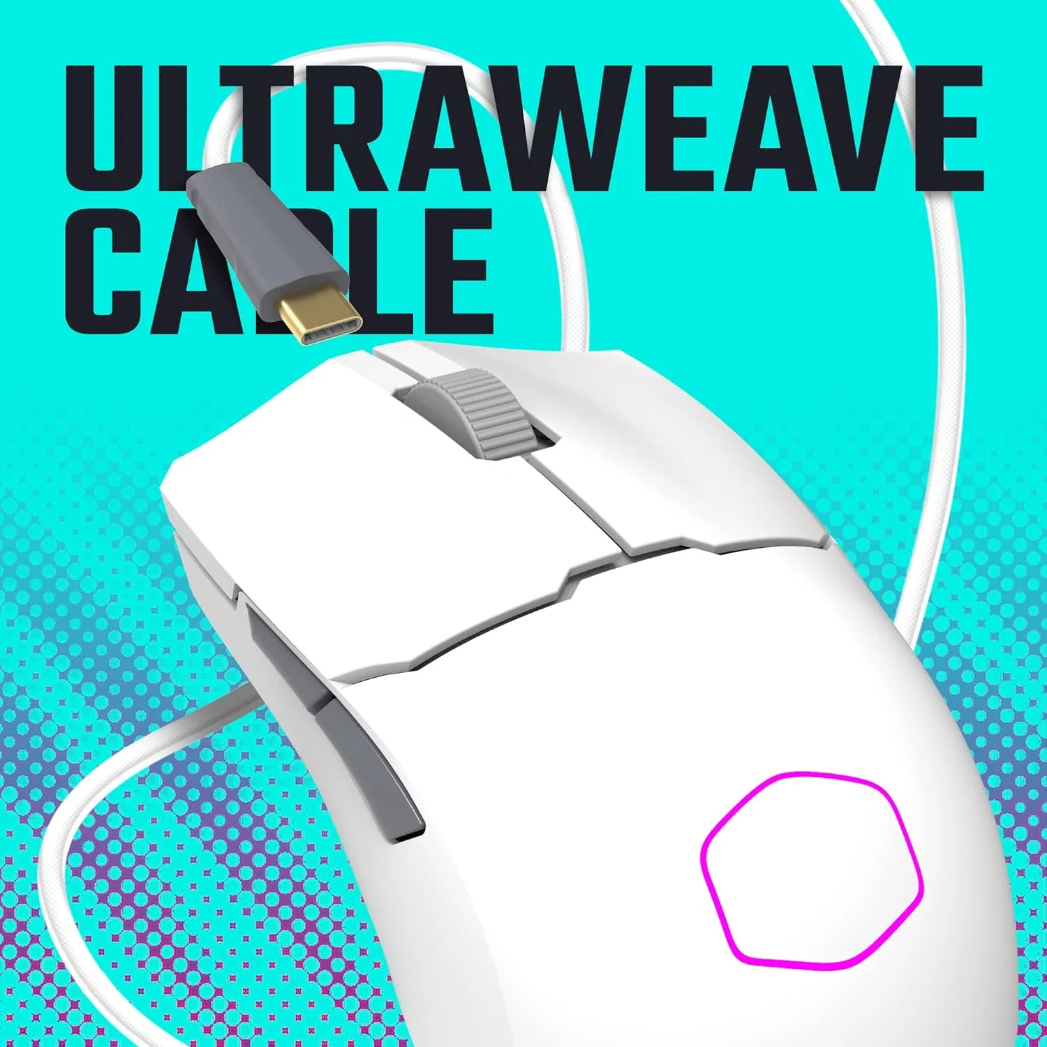 ماوس گیمینگ بیسیم Cooler Master MM712 سفید با DPI قابل تنظیم 19000، 2.4 گیگاهرتز و بلوتوث، کابل Ultraweave، پایه های PTFE، نورپردازی RGB و نرم افزار MasterPlus+ ماوس گیمینگ بیسیم Cooler Master MM712 سفید با DPI قابل تنظیم 19000، 2.4 گیگاهرتز و بلوتوث، کابل Ultraweave، پایه های PTFE، نورپردازی RGB و نرم افزار MasterPlus+