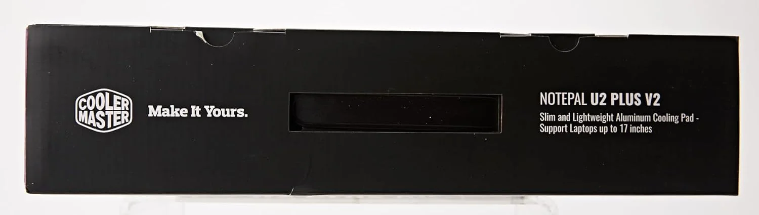 خنک کننده لپ تاپ کولر مستر NotePal U2 PLUS V2 - دارای 2 فن متحرک 80 میلی متری، سبک وزن، فریم آلومینیومی ارگونومیک مشکی با الیاف پلی استر داکرون - 2 سال گارانتی