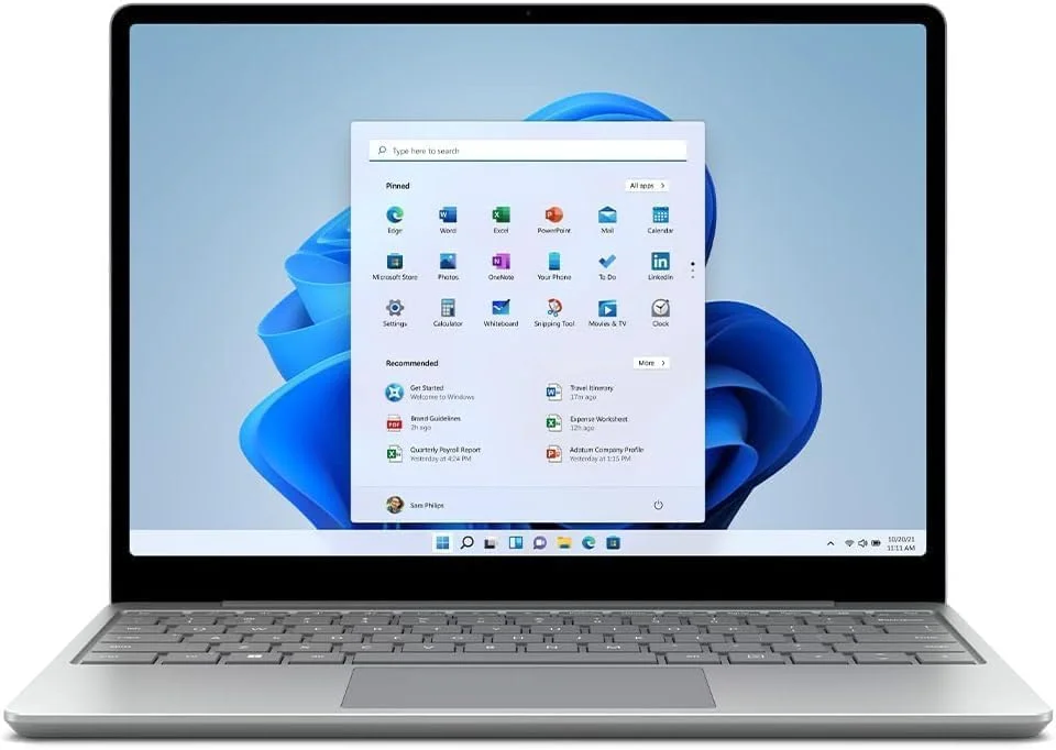 مایکروسافت Surface Laptop Go 2 | رم 8 گیگابایت، حافظه SSD 256 گیگابایت، پردازنده Intel Core i5 نسل 11 | صفحه نمایش لمسی 12.4 اینچی، گرافیک Intel Iris Xe | همراه با شارژر برای لپ تاپ Microsoft Surface (بازسازی شده)