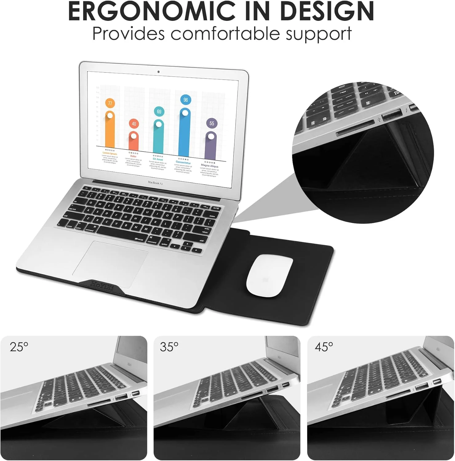 کیف آستینی چرمی لپ تاپ HoYiXi سایز 15 و 16 اینچ با استند قابل تنظیم، سازگار با MacBook Pro 16 2021 و 2019/15.4'' MacBook Pro 15 (A1990 A1707 A1398)/ 15'' Surface Laptop 3، کیف محافظ مشکی کیف آستینی چرمی لپ تاپ HoYiXi سایز 15 و 16 اینچ با استند قابل تنظیم، سازگار با MacBook Pro 16 2021 و 2019/15.4'' MacBook Pro 15 (A1990 A1707 A1398)/ 15'' Surface Laptop 3، کیف محافظ مشکی