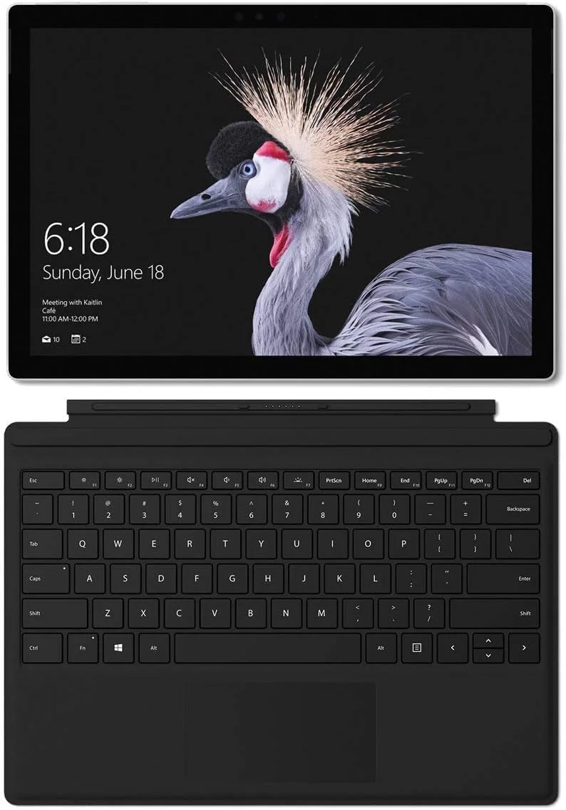 مایکروسافت Surface Pro 5 | رم 8 گیگابایت، SSD 256 گیگابایت، Intel i5 | صفحه نمایش لمسی 12.2 اینچی، نسل هفتم | همراه با شارژر و کیبورد برای تبلت مایکروسافت Surface (بازسازی شده)