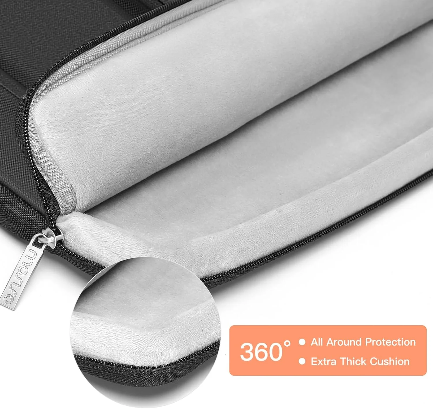 کیف محافظ لپتاپ 360 درجه MOSISO سازگار با MacBook Air 13 اینچ M2 M1 2025-2018 / Pro 13 اینچ 2025-2016 / Surface Pro 9/8/7/X، کیف بازشو از پهلو با 2 جیب برجسته و 1 جیب پاکتی و کمربند، مشکی کیف محافظ لپتاپ 360 درجه MOSISO سازگار با MacBook Air 13 اینچ M2 M1 2025-2018 / Pro 13 اینچ 2025-2016 / Surface Pro 9/8/7/X، کیف بازشو از پهلو با 2 جیب برجسته و 1 جیب پاکتی و کمربند، مشکی