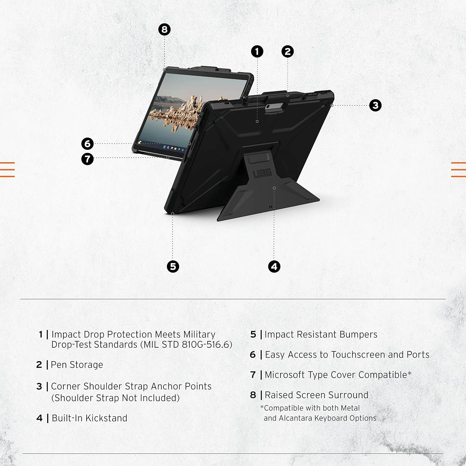 کاور محافظ اوربان آرمور گیر UAG Metropolis SE برای مایکروسافت سرفیس پرو 11 / سرفیس پرو 10/9، دارای پایه چند زاویه ای داخلی و نگهدارنده قلم، مقاوم و بادوام - مشکی کاور محافظ اوربان آرمور گیر UAG Metropolis SE برای مایکروسافت سرفیس پرو 11 / سرفیس پرو 10/9، دارای پایه چند زاویه ای داخلی و نگهدارنده قلم، مقاوم و بادوام - مشکی