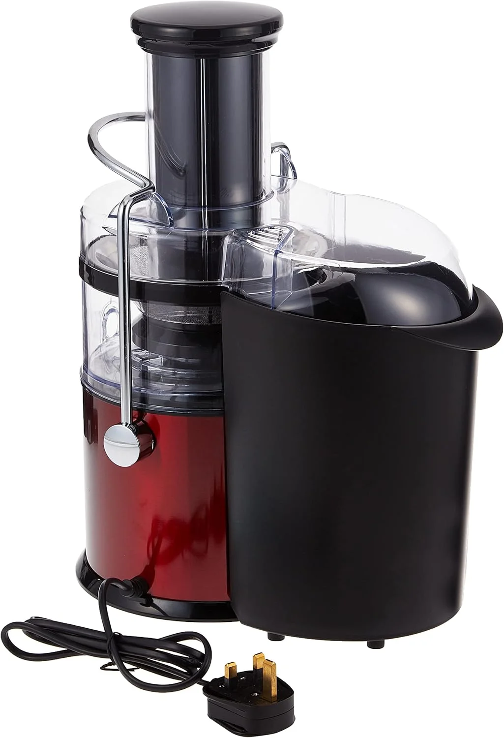 آبمیوه گیری سانتریفیوژ 800 وات Geepas GJE5437 - دستگاه آبمیوه گیری با مخزن تفاله 2.2 لیتری با دهانه پهن 75 میلی متری | 2 سرعته، بدنه استیل ضد زنگ، پایه های ضد لغزش