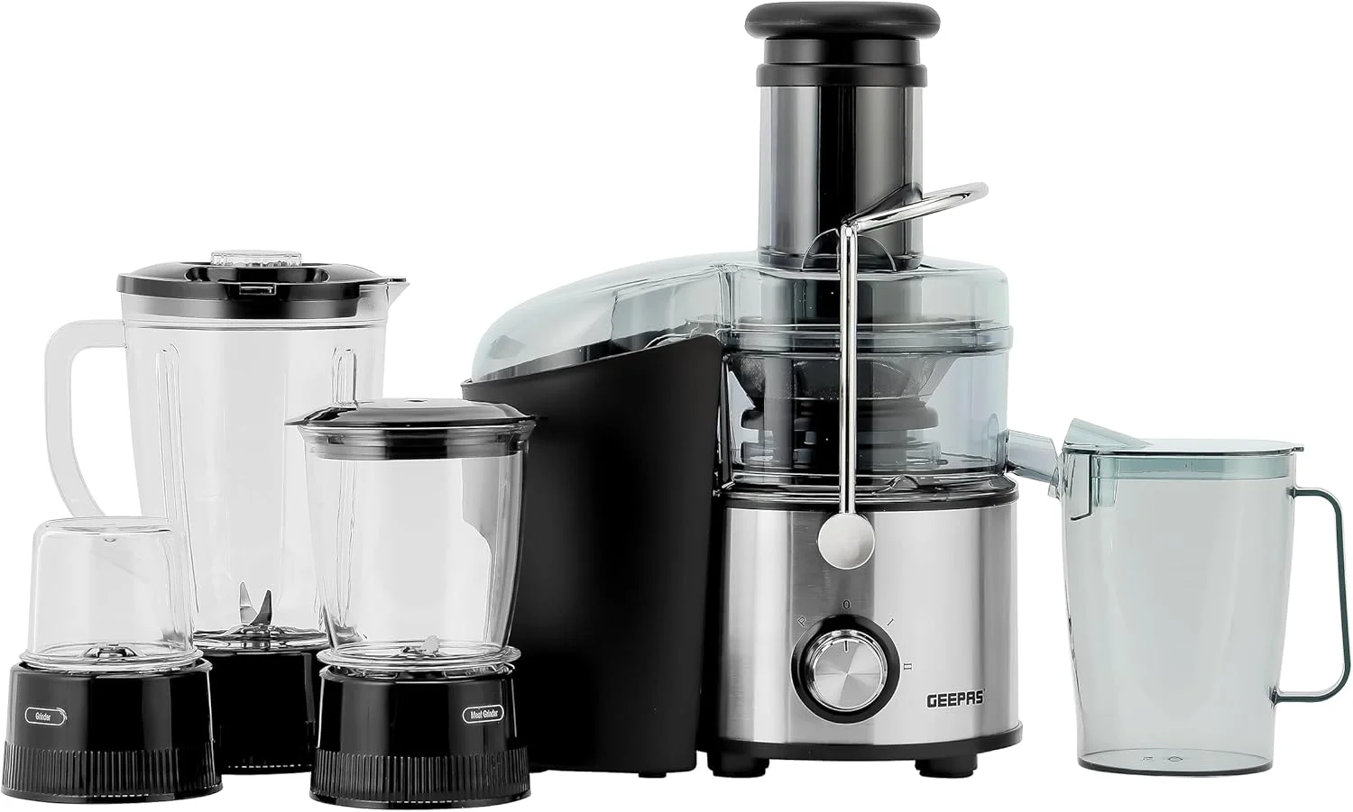 مخلوط کن و آبمیوه گیری 4 در 1 جیپاس، مشکی، GSB44016
