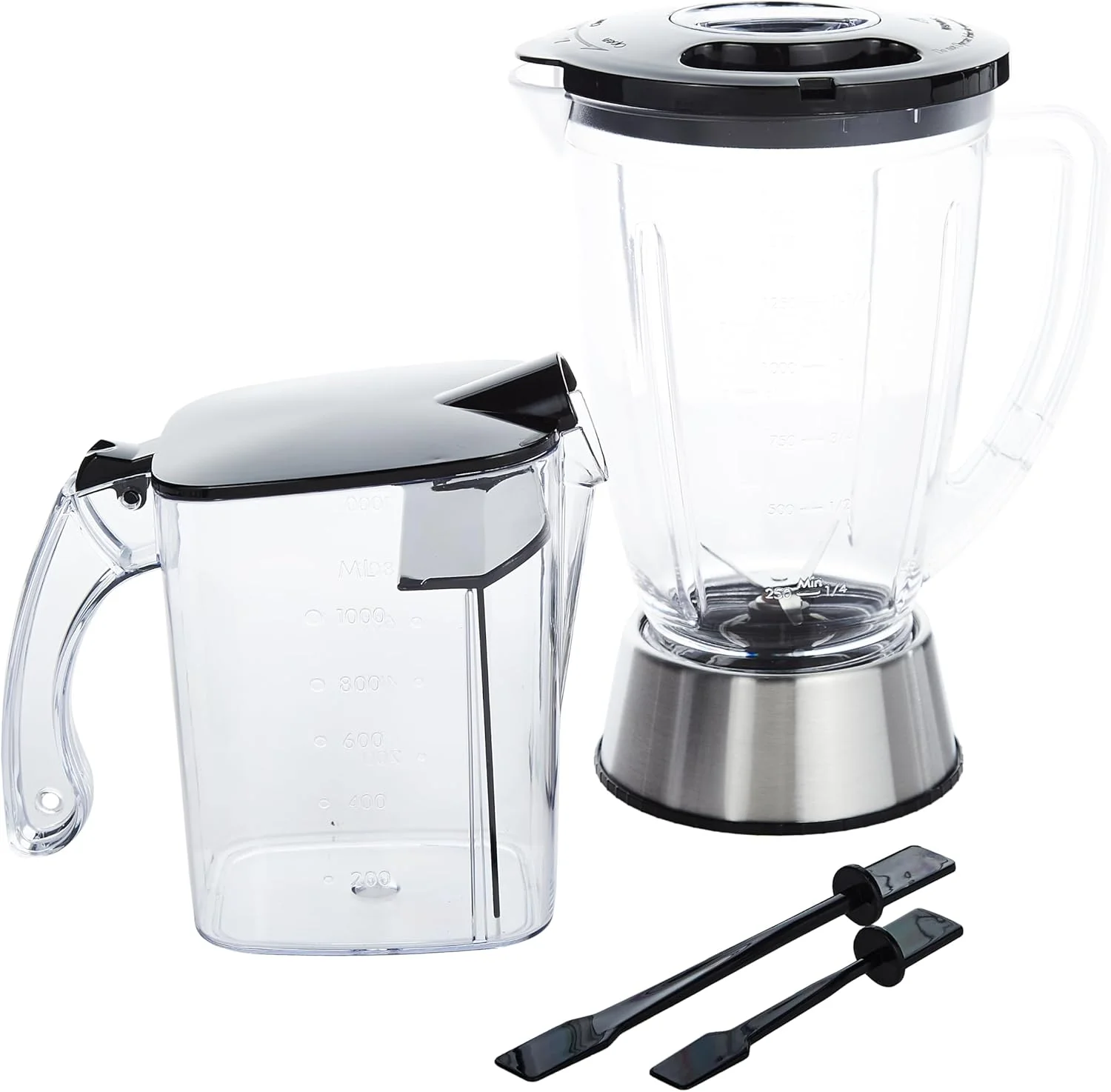 آبمیوه گیری و مخلوط کن 4 در 1 Geepas GSB5451 - مخلوط کن برقی جمع و جور، آبمیوه گیری، خردکن و آسیاب | عملکرد پالس 2 سرعته برای یخ خردکن | 800 وات - 2 سال گارانتی