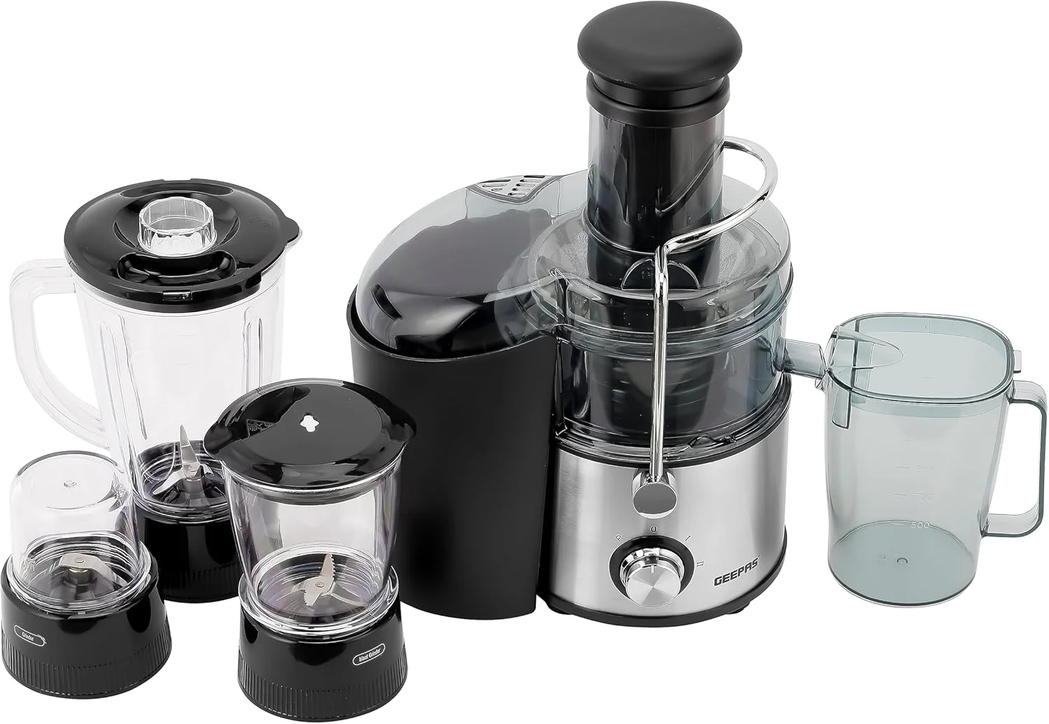 مخلوط کن و آبمیوه گیری 4 در 1 جیپاس، مشکی، GSB44016