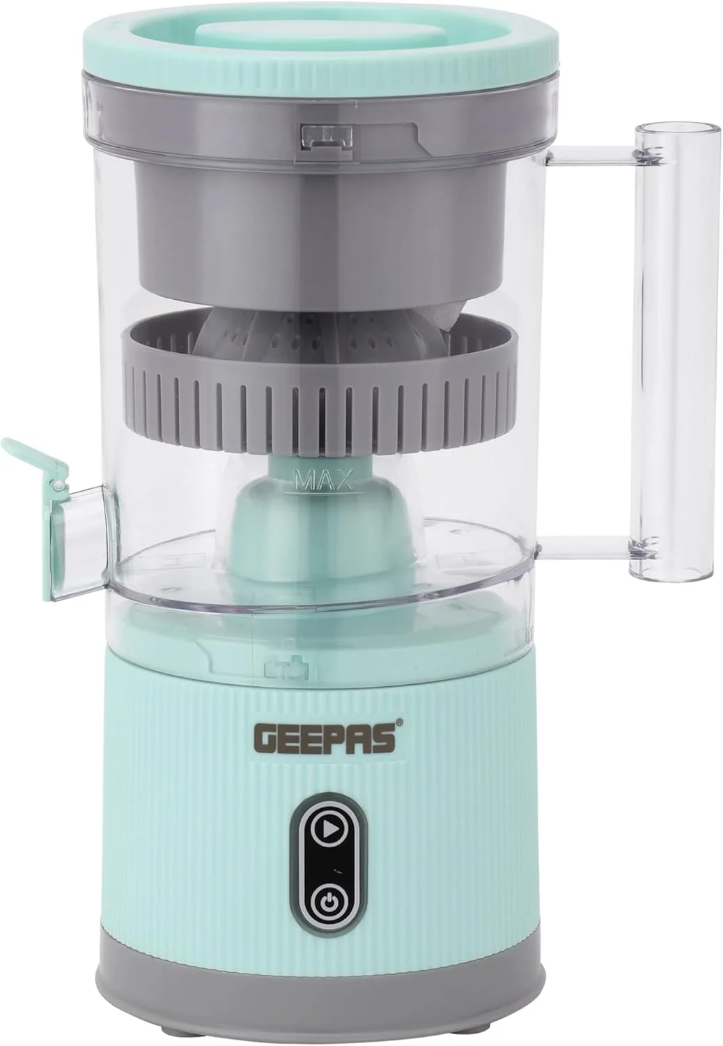 آب مرکبات گیری قابل حمل شارژی Geepas - GCJ46019 / ظرفیت 200 میلی لیتر، دستگاه آبمیوه گیری برای پرتقال، لیمو و غیره / شارژ USB، عملکرد لمسی حسگر، گارانتی سال ها