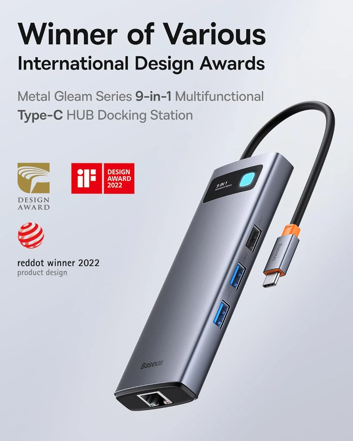 داک استیشن 9 در 1 بیسوس USB C با خروجی 4K @ 120Hz، هاب USB C با 2 خروجی HDMI برای دو مانیتور، اترنت 1000 مگابیت بر ثانیه، PD 100W، کارت خوان TF/SD، USB 3.0، آداپتور چند پورت برای MacBook/Dell/HP/Surface/Lenovo و سایر کامپیوترها