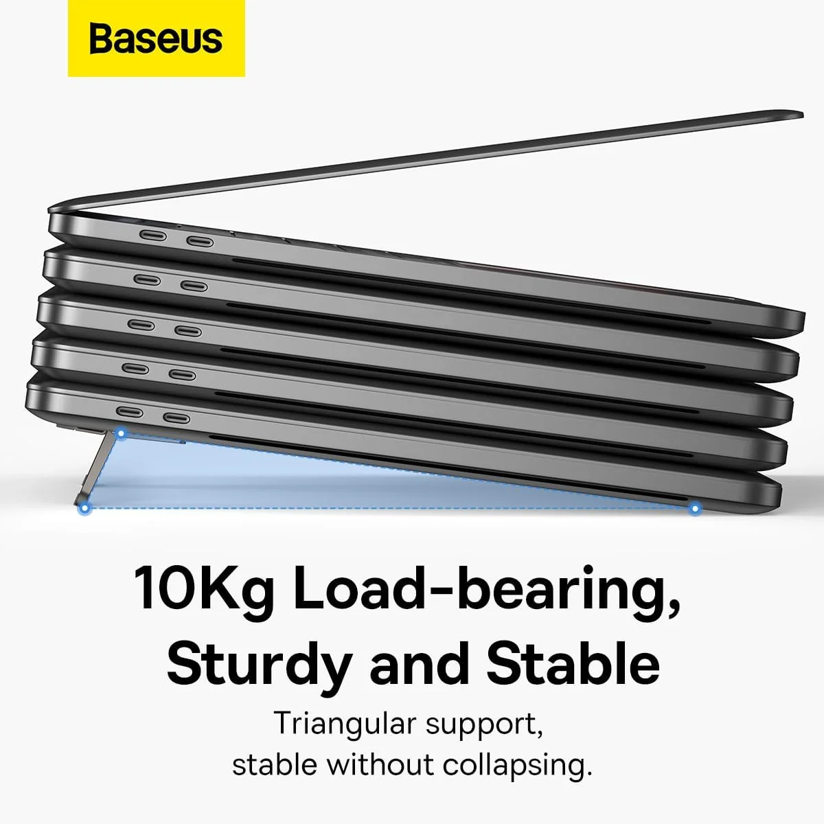 پایه لپ تاپ قابل تنظیم Baseus، پایه کیبورد کامپیوتر برای میز، پایه لپ تاپ برای MacBook Pro/Air، Galaxy Book Pro، Lenovo، 10-17 اینچ (خاکستری)