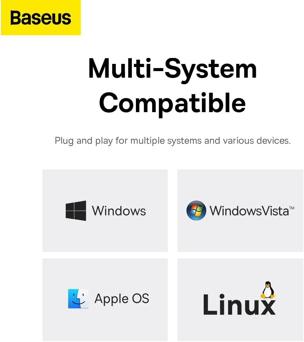 هاب 4 پورت OS-Baseus UltraJoy Series خاکستری فضایی (Type-C به USB3.0 * 3 + RJ45 * 1)