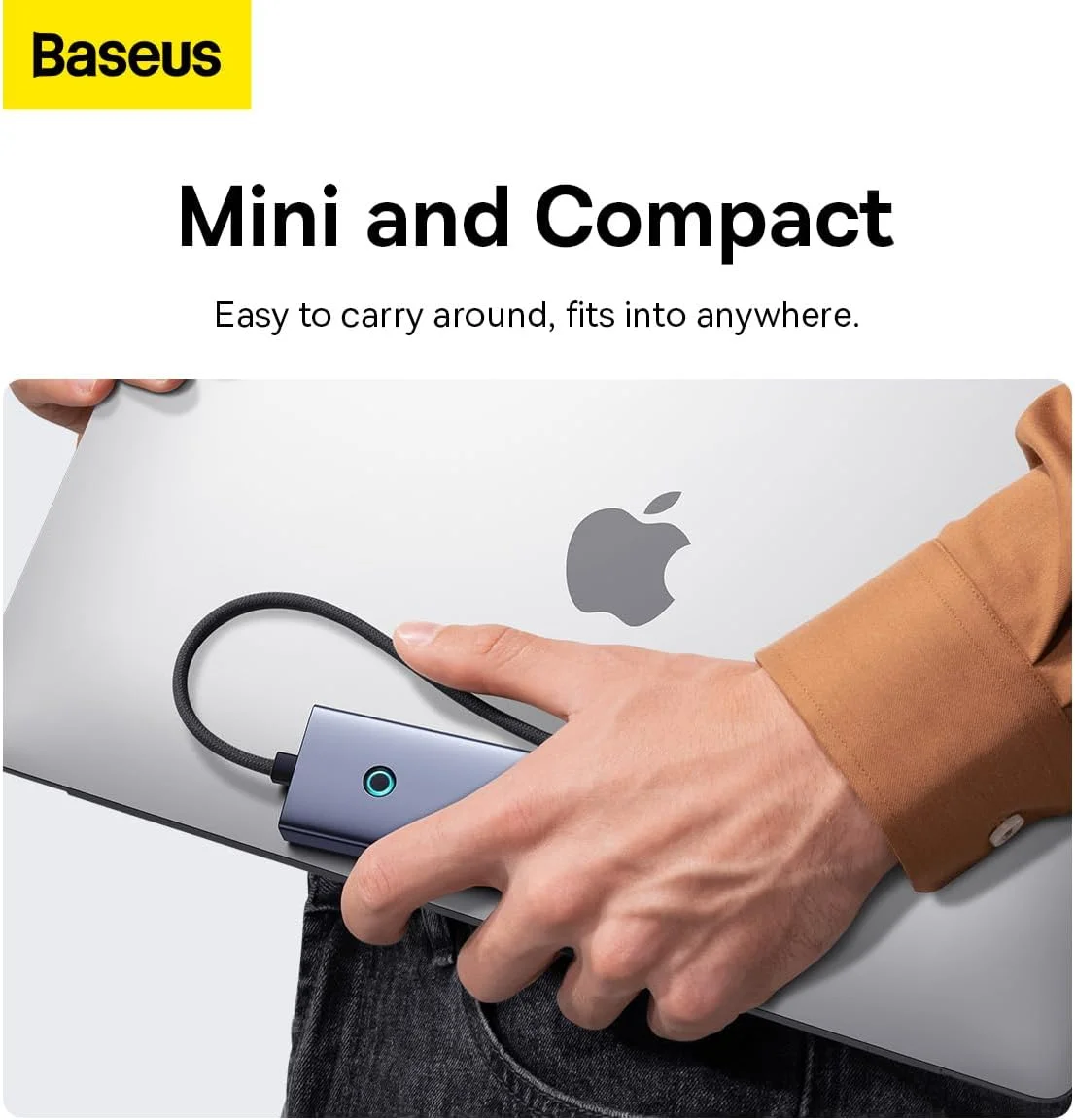 هاب 4 پورت OS-Baseus UltraJoy Series خاکستری فضایی (Type-C به USB3.0 * 3 + RJ45 * 1)