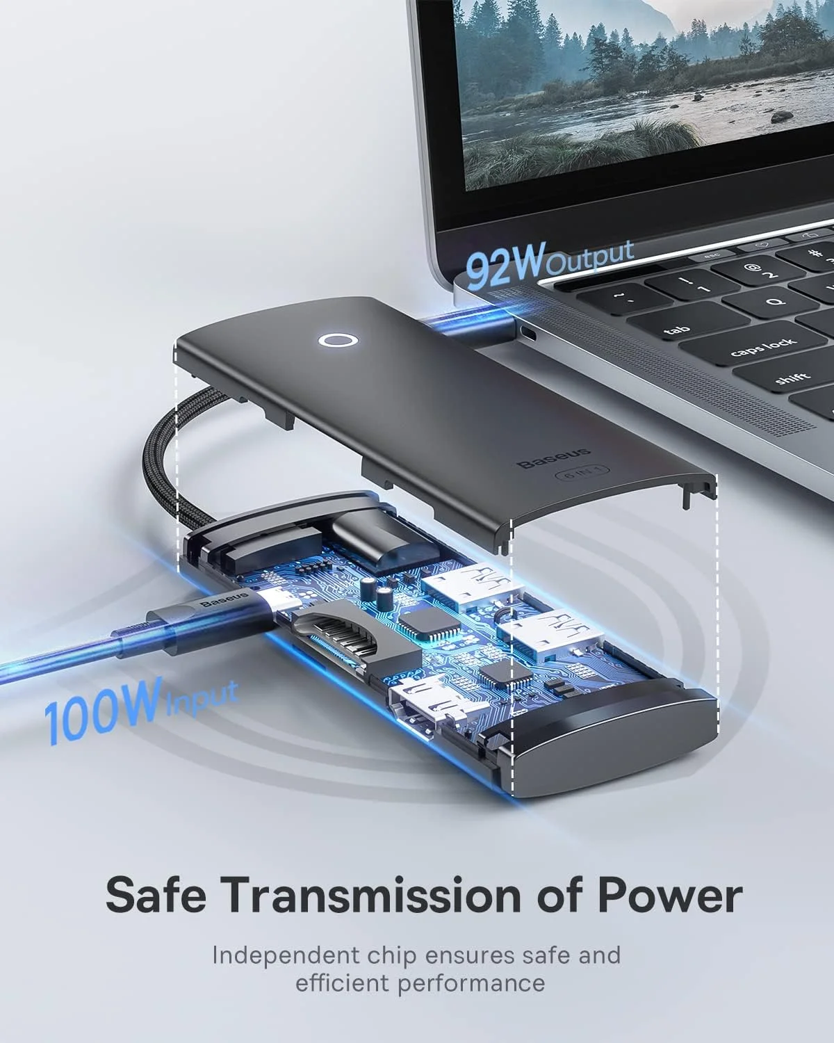 هاب چند پورت USB C بیسوس، دانگل USB C با HDMI 4K، پورت PD 100W، 2 پورت USB 3.0، اسلات کارت SD/TF، داک 6 در 1 باریک USB C برای MacBook Pro، iPad Mini، Dell، HP، Surface و سایر دستگاه های USB C هاب چند پورت USB C بیسوس، دانگل USB C با HDMI 4K، پورت PD 100W، 2 پورت USB 3.0، اسلات کارت SD/TF، داک 6 در 1 باریک USB C برای MacBook Pro، iPad Mini، Dell، HP، Surface و سایر دستگاه های USB C