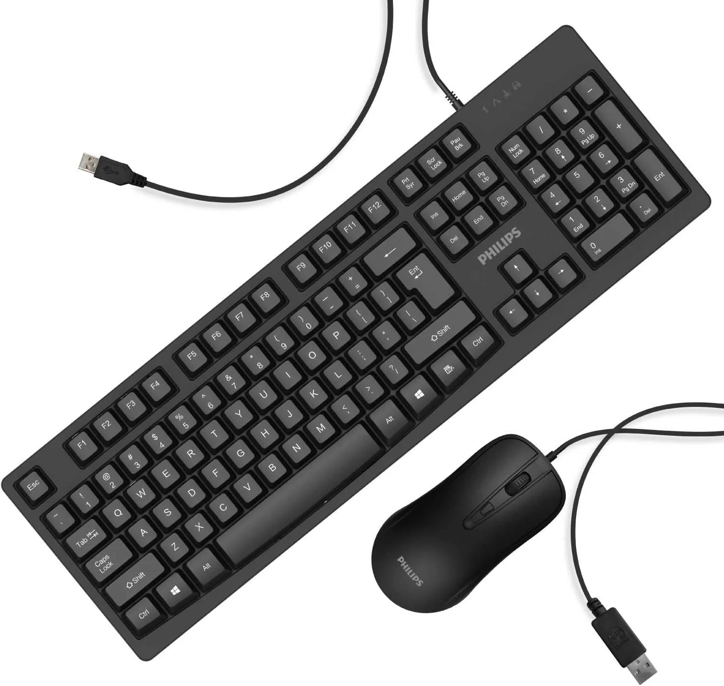 ست کیبورد و ماوس سیم دار مشکی فیلیپس مدل SPT6214
