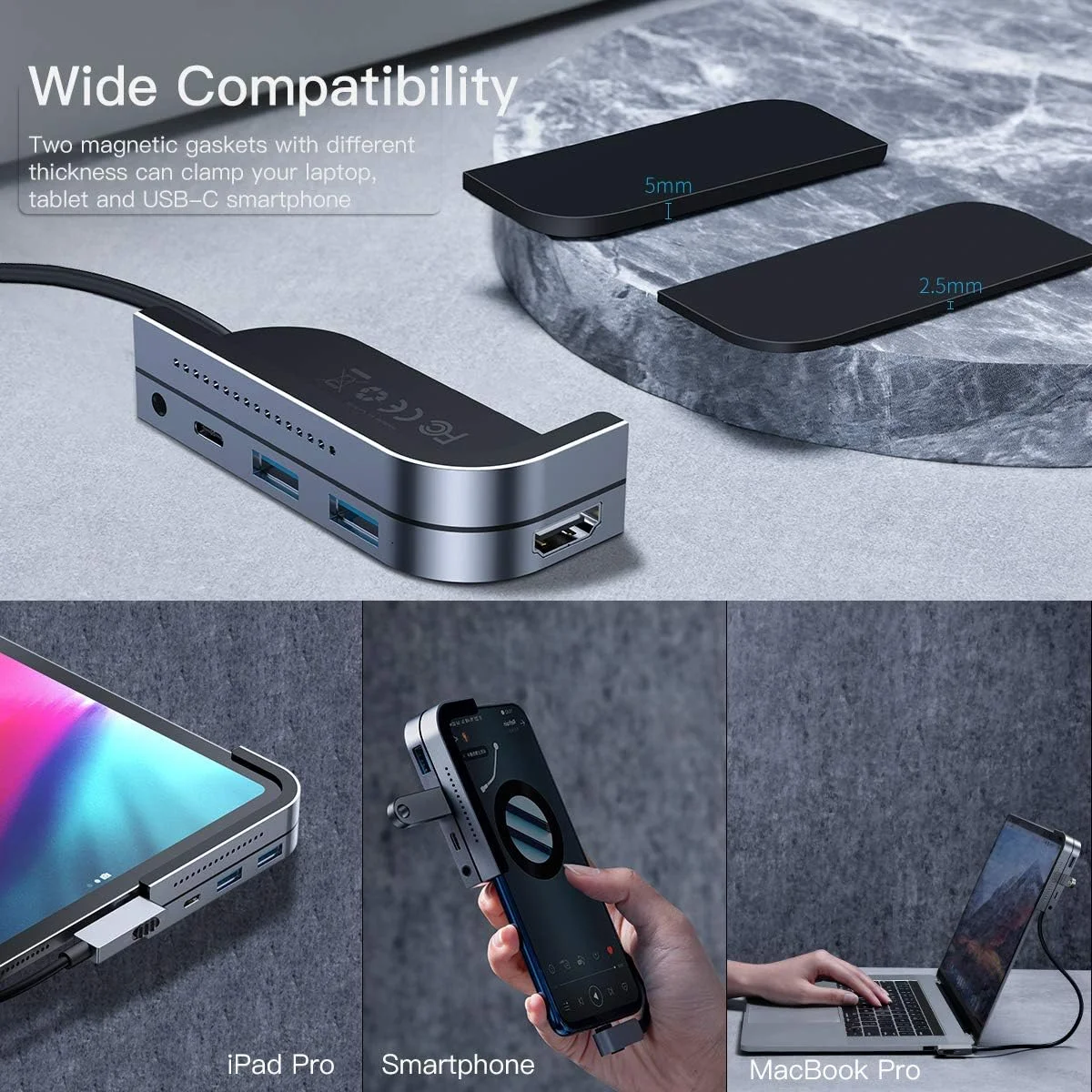 هاب داکینگ استیشن USB C بیسوس (ارتقا یافته) آداپتور دانگل نامرئی 6 در 1 با HDMI 4K، دو پورت USB 3.0، پورت USB-C PD 60W، جک صوتی 3.5 میلیمتری، Micro SD برای آیپد پرو 2018، 2019، 2020، 2021، مکبوک پرو و غیره هاب داکینگ استیشن USB C بیسوس (ارتقا یافته) آداپتور دانگل نامرئی 6 در 1 با HDMI 4K، دو پورت USB 3.0، پورت USB-C PD 60W، جک صوتی 3.5 میلیمتری، Micro SD برای آیپد پرو 2018، 2019، 2020، 2021، مکبوک پرو و غیره