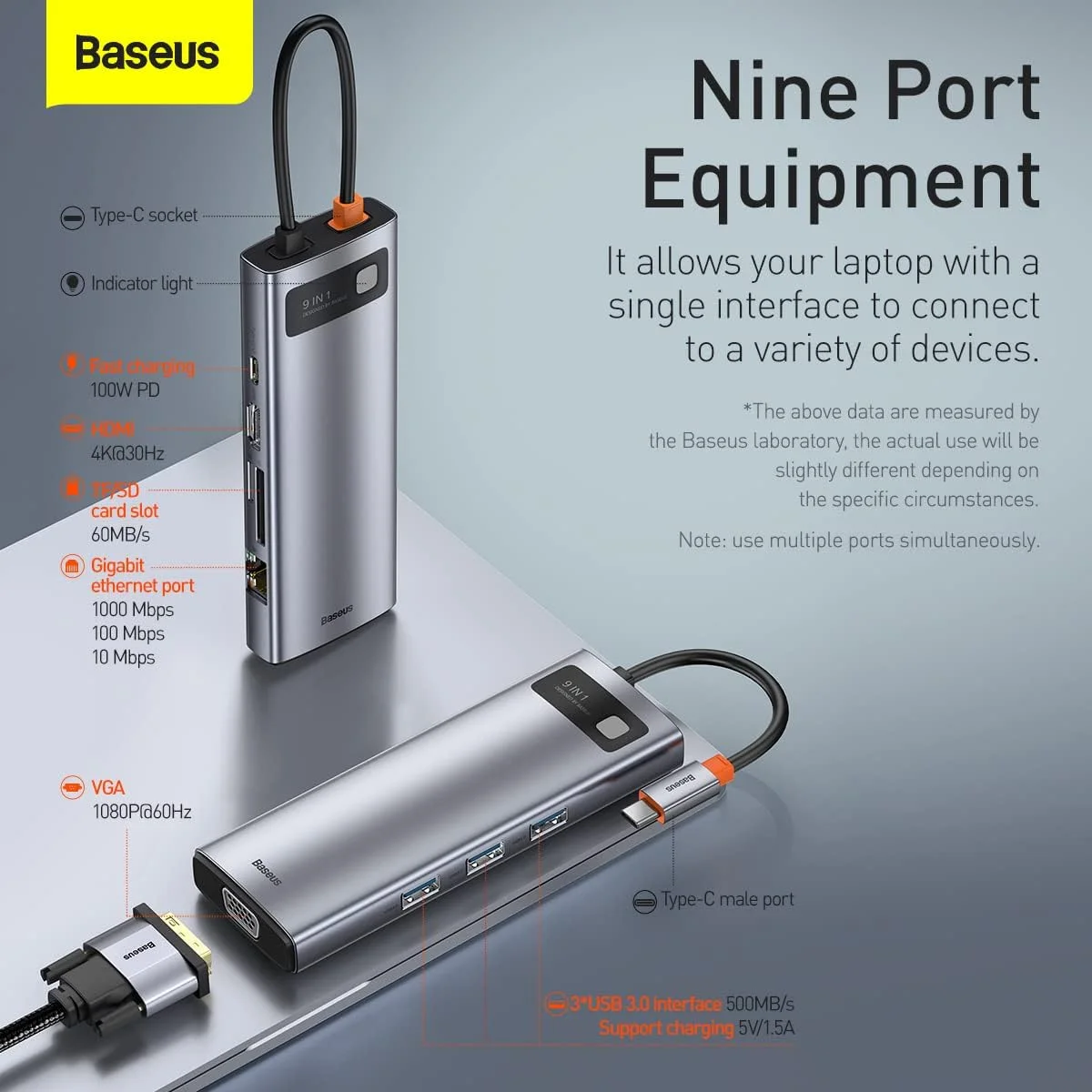 آداپتور داکینگ استیشن هاب USB C 9 در 1 بیسوس با خروجی 4K HDMI و پاور دلیوری برای مک بوک پرو، سرفیس پرو، آیپد پرو و سایر دستگاه های Type C آداپتور داکینگ استیشن هاب USB C 9 در 1 بیسوس با خروجی 4K HDMI و پاور دلیوری برای مک بوک پرو، سرفیس پرو، آیپد پرو و سایر دستگاه های Type C