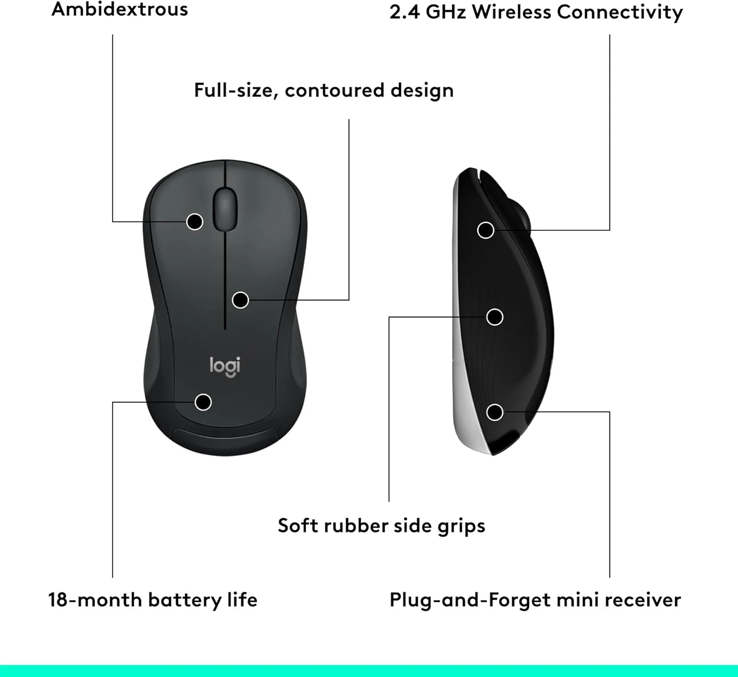 ست کیبورد و ماوس بی سیم پیشرفته لاجیتک MK540 برای ویندوز، گیرنده USB یکپارچه 2.4 گیگاهرتز، کلیدهای میانبر چند رسانه ای، عمر باتری 3 ساله، برای کامپیوتر، لپ تاپ، طرح بندی INTL - مشکی