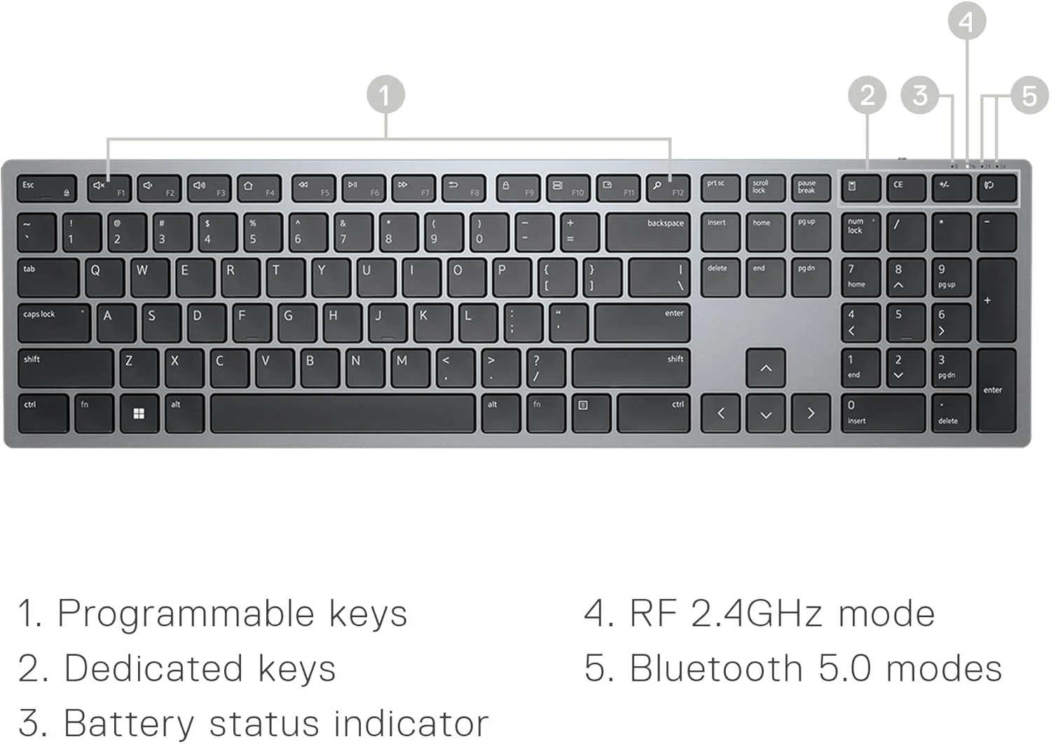 کیبورد و ماوس بی‌سیم چند دستگاهه Dell Premier - مدل KM7321W