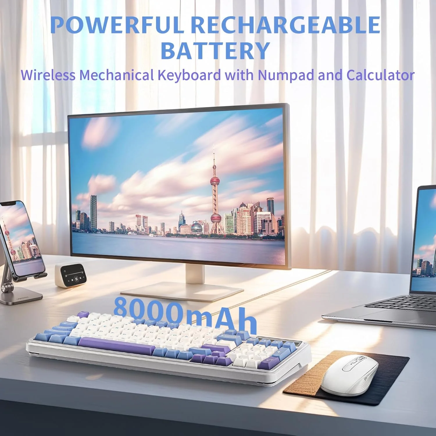 کیبورد گیمینگ بیسیم EPOMAKER Cypher 96 با باتری 8000mAh، کیبورد قابل تعویض Creamy با Numpad و ماشین حساب، نور پس زمینه RGB، NKRO برای بازی/اداری (سوییچ Flamingo) کیبورد گیمینگ بیسیم EPOMAKER Cypher 96 با باتری 8000mAh، کیبورد قابل تعویض Creamy با Numpad و ماشین حساب، نور پس زمینه RGB، NKRO برای بازی/اداری (سوییچ Flamingo)