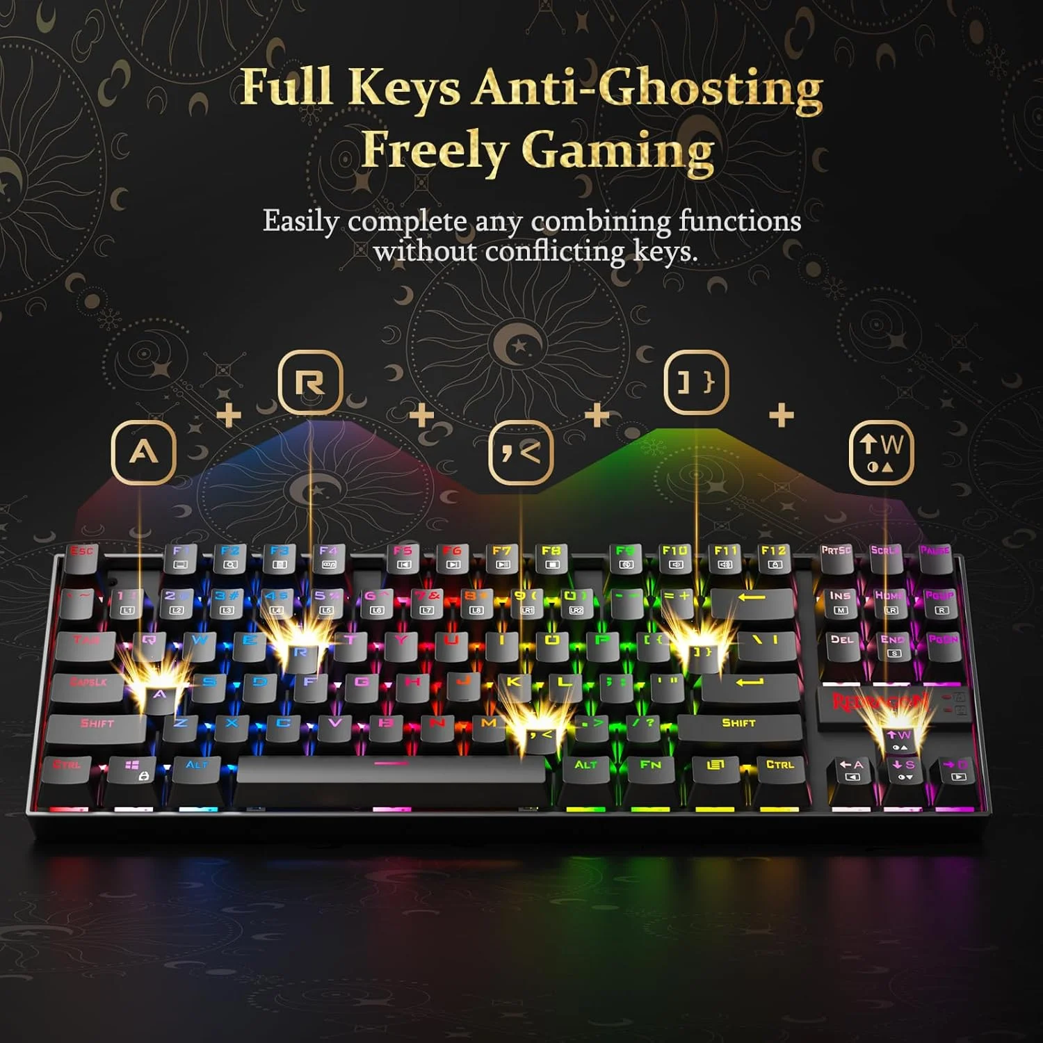 کیبورد گیمینگ مکانیکی نور پس زمینه دار RGB ردراگون مدل K552-RGB Kumara (مشکی)