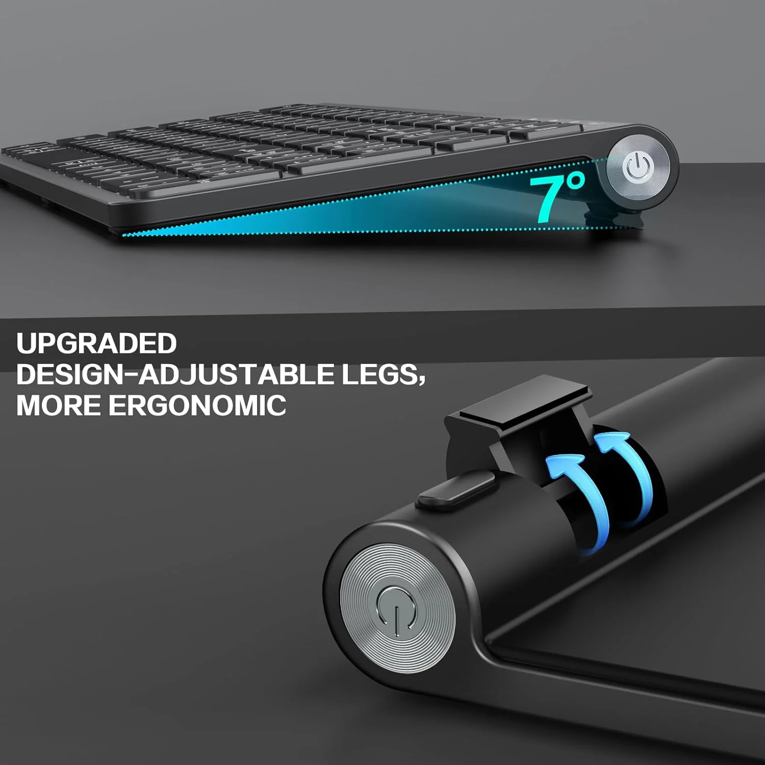 کیبورد بیسیم JOYACCESS، کیبورد بیسیم 2.4G ارگونومیک و باریک با USB و Type C، طراحی تمام اندازه و قابل حمل برای کامپیوتر/لپتاپ/ویندوز/مک - مشکی کیبورد بیسیم JOYACCESS، کیبورد بیسیم 2.4G ارگونومیک و باریک با USB و Type C، طراحی تمام اندازه و قابل حمل برای کامپیوتر/لپتاپ/ویندوز/مک - مشکی