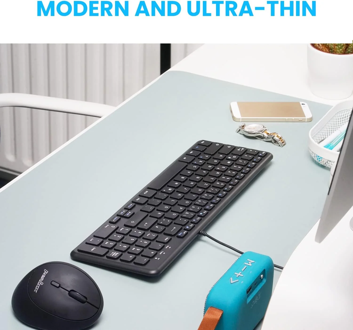 کیبورد سیمی USB بی صدای قیچی‌دار Perixx PERIBOARD-213U - طراحی جمع و جور 36.7x12.1x1.8 سانتی‌متر با صفحه کلید اعداد - مشکی - انگلیسی آمریکایی (PB-213BUS-11738)