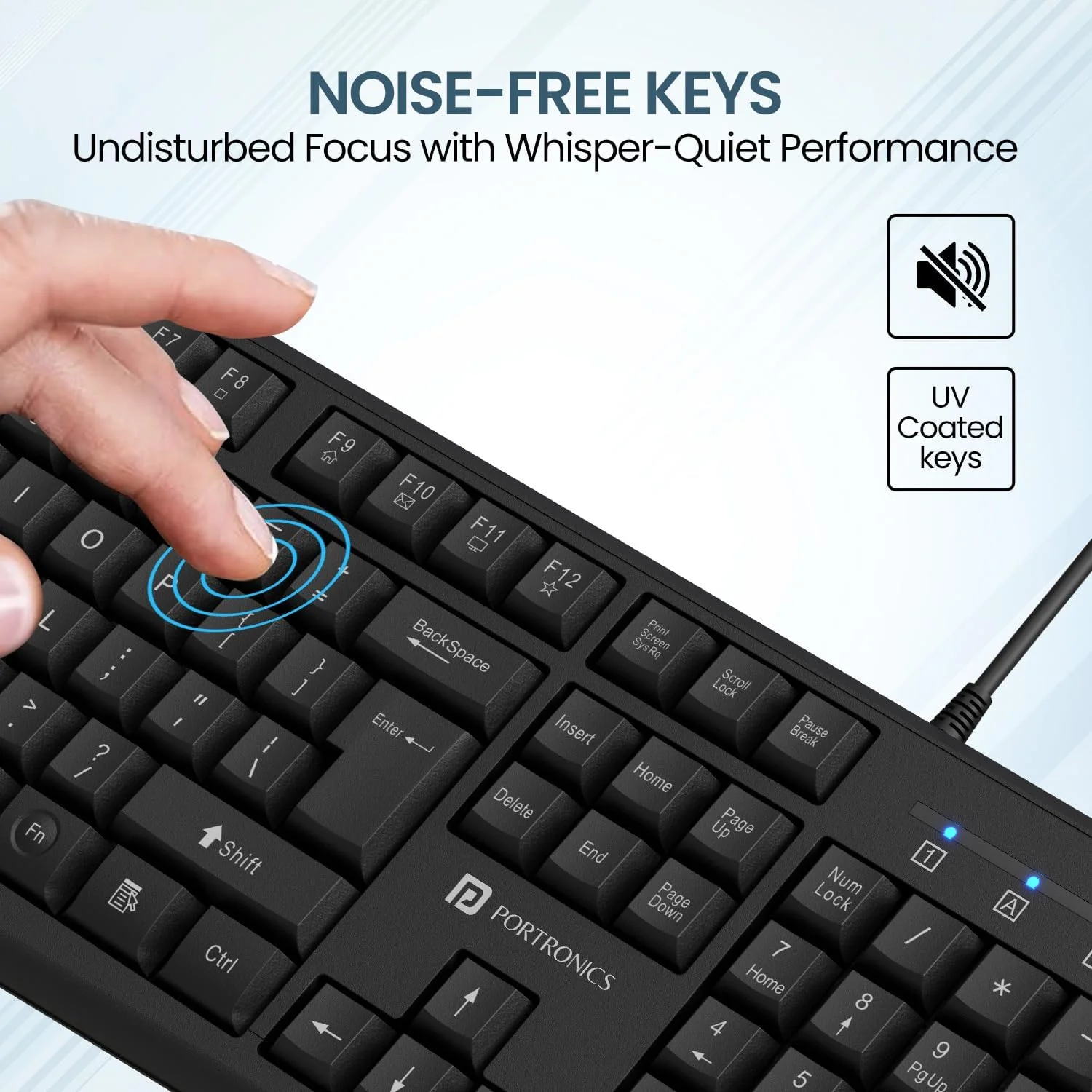 کیبورد سیمی USB پورتronics Ki-Pad 4 با کلیدهای میانبر چندرسانهای Fn، طرحبندی اندازه کامل با Num Pad، طراحی ارگونومیک، کابل USB 1.5 متری، برای لپتاپ، PC، Mac (مشکی) کیبورد سیمی USB پورتronics Ki-Pad 4 با کلیدهای میانبر چندرسانهای Fn، طرحبندی اندازه کامل با Num Pad، طراحی ارگونومیک، کابل USB 1.5 متری، برای لپتاپ، PC، Mac (مشکی)