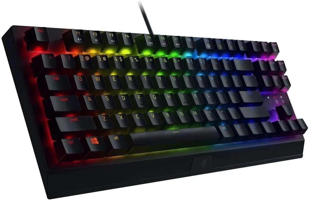 کیبورد گیمینگ مکانیکی بدون کلید Razer BlackWidow V3: سوییچ‌های مکانیکی Razer - نورپردازی Chroma RGB - فرم فاکتور جمع و جور - عملکرد ماکرو قابل برنامه‌ریزی - USB Passthrough (بازسازی شده)