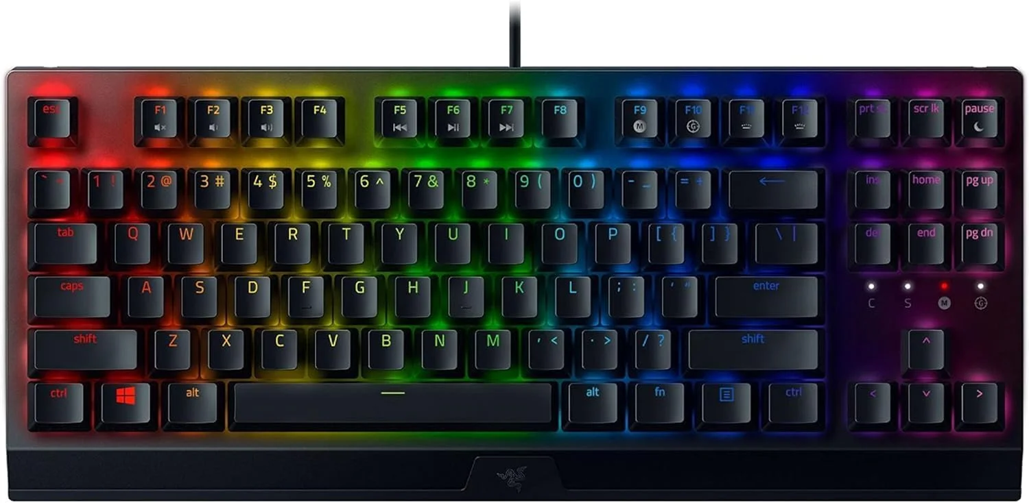 کیبورد گیمینگ مکانیکی بدون کلید Razer BlackWidow V3: سوییچهای مکانیکی Razer - نورپردازی Chroma RGB - فرم فاکتور جمع و جور - عملکرد ماکرو قابل برنامهریزی - USB Passthrough (بازسازی شده) کیبورد گیمینگ مکانیکی بدون کلید Razer BlackWidow V3: سوییچهای مکانیکی Razer - نورپردازی Chroma RGB - فرم فاکتور جمع و جور - عملکرد ماکرو قابل برنامهریزی - USB Passthrough (بازسازی شده)