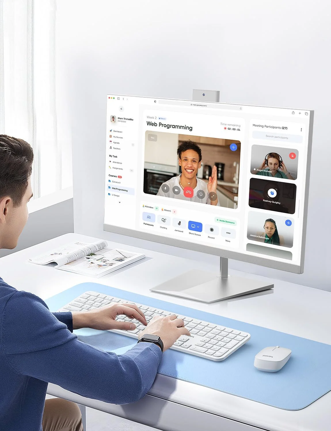ست کیبورد و ماوس بی سیم فیلیپس، گیرنده 2.4G 2 در 1، کیبورد و ماوس بی سیم سایز کامل، کیبورد فوق العاده باریک و بی صدا و ماوس ارگونومیک برای ویندوز XP/7/8/10، Mac OS X10.4 یا بالاتر - سفید ست کیبورد و ماوس بی سیم فیلیپس، گیرنده 2.4G 2 در 1، کیبورد و ماوس بی سیم سایز کامل، کیبورد فوق العاده باریک و بی صدا و ماوس ارگونومیک برای ویندوز XP/7/8/10، Mac OS X10.4 یا بالاتر - سفید