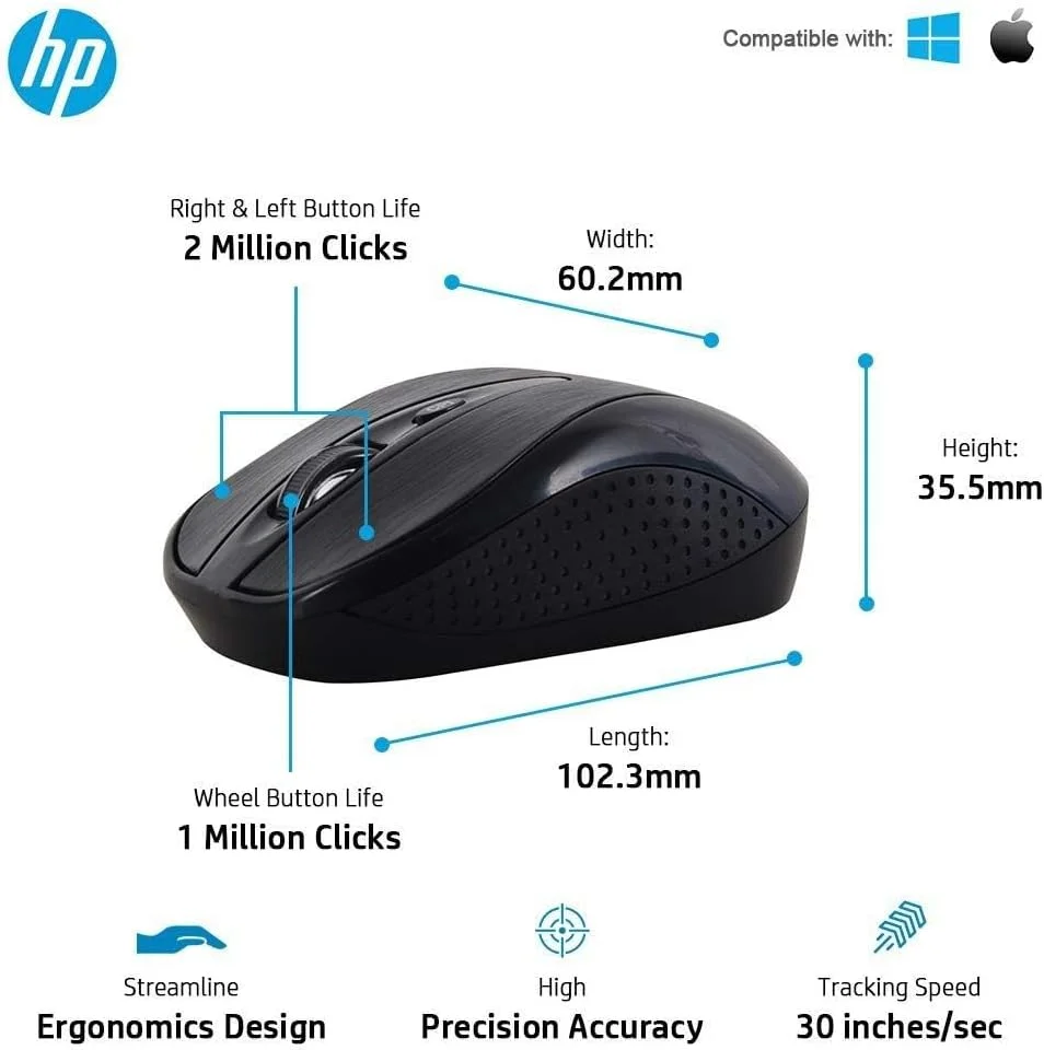ست کیبورد و ماوس بی سیم HP مدل CS10 - مشکی