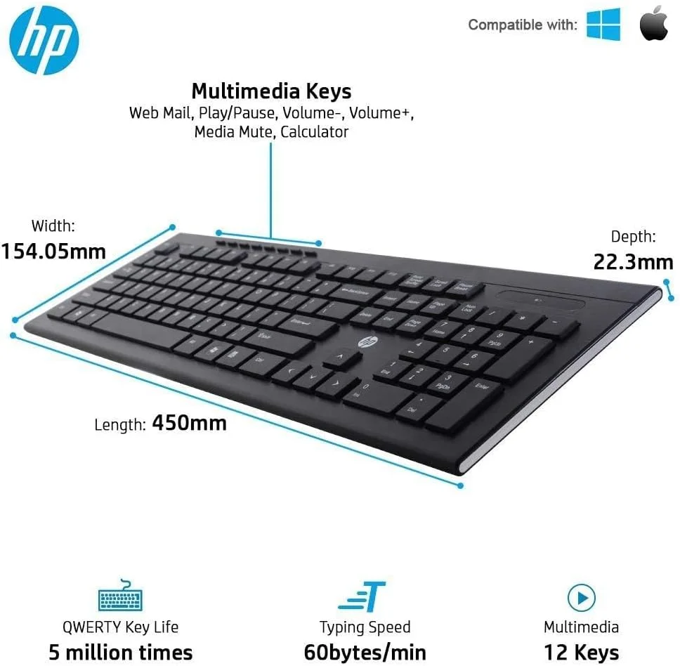 ست کیبورد و ماوس بی سیم HP مدل CS10 - مشکی