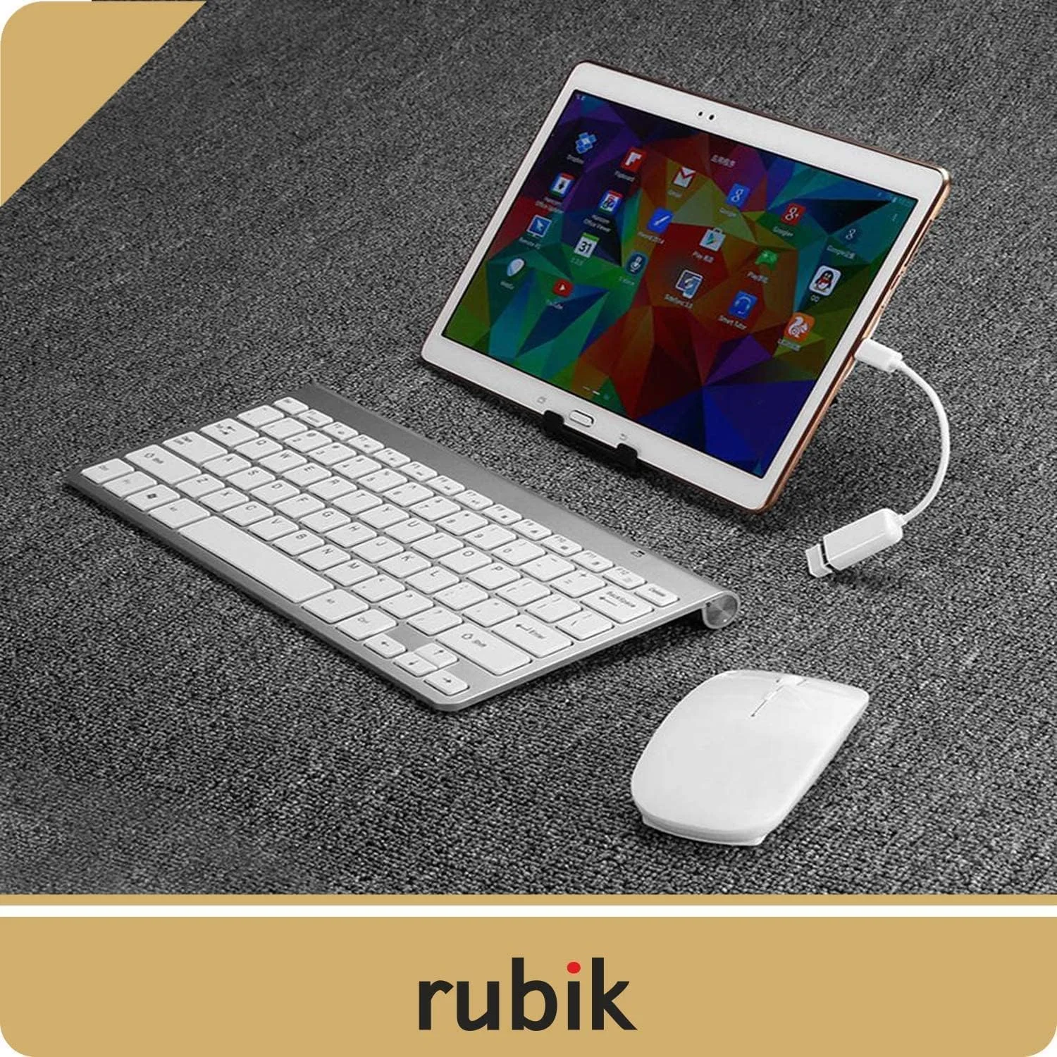 مجموعه کیبورد و ماوس بی سیم 2.4 گیگاهرتز روبیک، کیبورد فوق العاده نازک و قابل حمل سازگار با کامپیوتر، لپ تاپ، دسکتاپ، PC، مک، برای ویندوز XP/Vista/7/8/10/11، سیستم عامل اندروید - نقره ای/سفید مجموعه کیبورد و ماوس بی سیم 2.4 گیگاهرتز روبیک، کیبورد فوق العاده نازک و قابل حمل سازگار با کامپیوتر، لپ تاپ، دسکتاپ، PC، مک، برای ویندوز XP/Vista/7/8/10/11، سیستم عامل اندروید - نقره ای/سفید