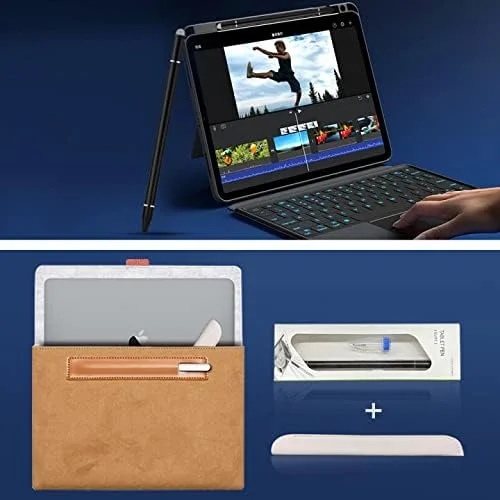 قلم لمسی INFOSUN برای آیپد، قلم دیسک مغناطیسی یونیورسال، صفحه نمایش لمسی برای Apple/iPhone/iPad pro/Mini/Air/Android/Microsoft/Surface، تمام صفحه نمایش های لمسی خازنی - مشکی