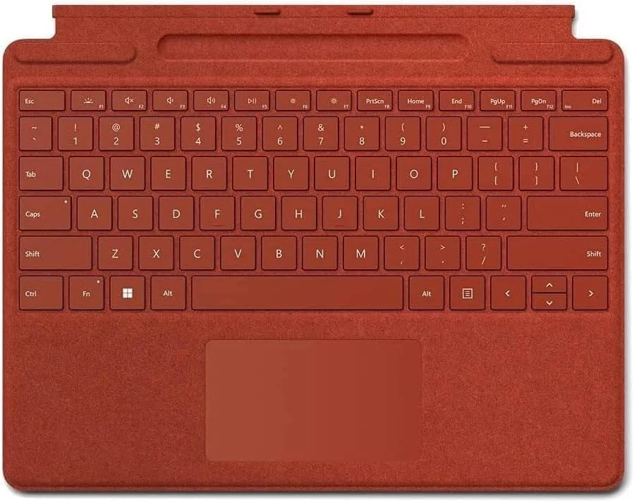لپ تاپ مایکروسافت Surface Pro 8 | تبلت 2 در 1 با صفحه نمایش لمسی 13 اینچی | پردازنده Intel Core i5 نسل 11، رم 16 گیگابایتی، SSD 256 گیگابایتی | همراه با کیبورد قرمز، قلم و شارژر اصلی | تجدید شده