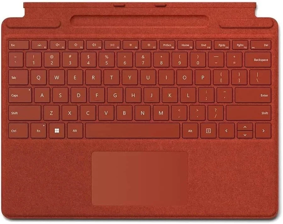لپ تاپ مایکروسافت Surface Pro 8 | تبلت 2 در 1 با صفحه نمایش لمسی 13 اینچی | پردازنده Intel Core i7 نسل 11، رم 16 گیگابایتی، SSD 256 گیگابایتی | همراه با کیبورد قرمز، قلم و شارژر اصلی | تجدید شده