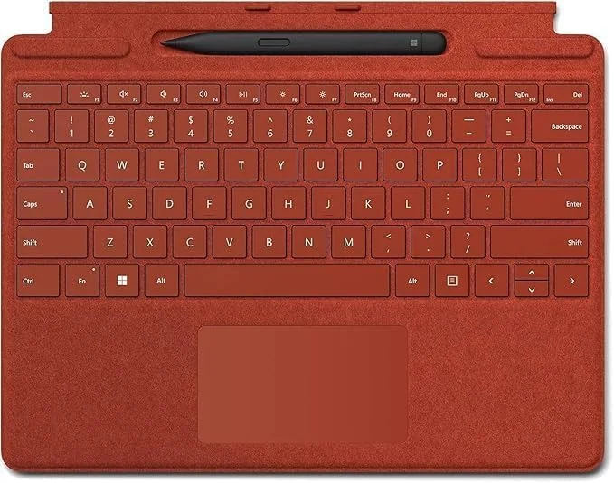 لپ تاپ مایکروسافت Surface Pro 8 | تبلت 2 در 1 با صفحه نمایش لمسی 13 اینچی | پردازنده Intel Core i5 نسل 11، رم 16 گیگابایتی، SSD 256 گیگابایتی | همراه با کیبورد قرمز، قلم و شارژر اصلی | تجدید شده