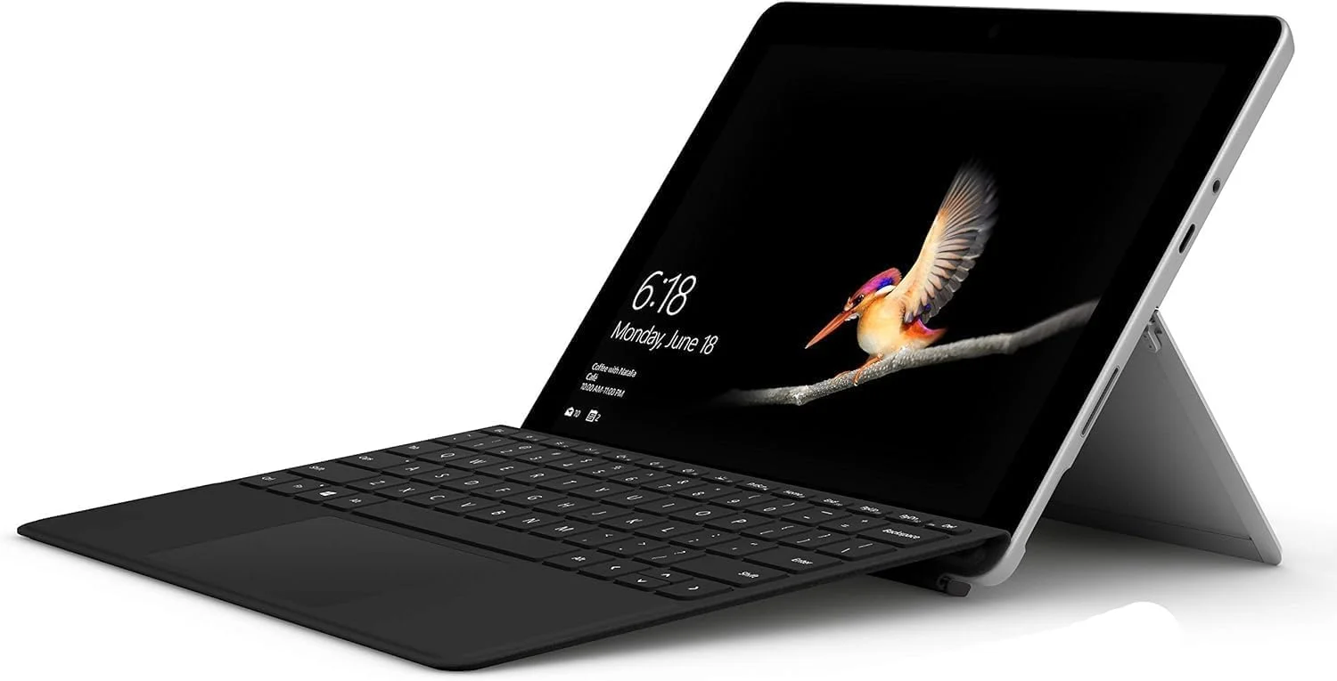 مایکروسافت Surface Go | رم 4 گیگابایتی، حافظه SSD 64 گیگابایتی | پردازنده Intel Pentium Gold | صفحه نمایش لمسی 10 اینچی به همراه شارژر و کیبورد برای تبلت مایکروسافت Surface (بازسازی شده)