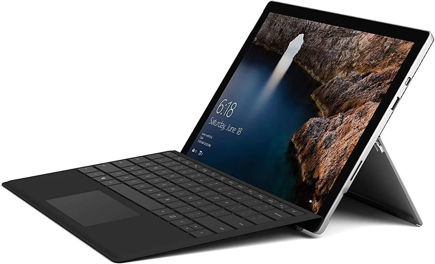 تبلت مایکروسافت Surface Pro 5 با صفحه نمایش 12.3 اینچی (2736x1824)، پردازنده Core i5-7300U، صفحه لمسی لپ تاپ Surface، رم 8 گیگابایتی، حافظه SSD 256 گیگابایتی، USB 3.0، DisplayPort، بلوتوث، وای فای، ویندوز 10 پرو (بازسازی شده)