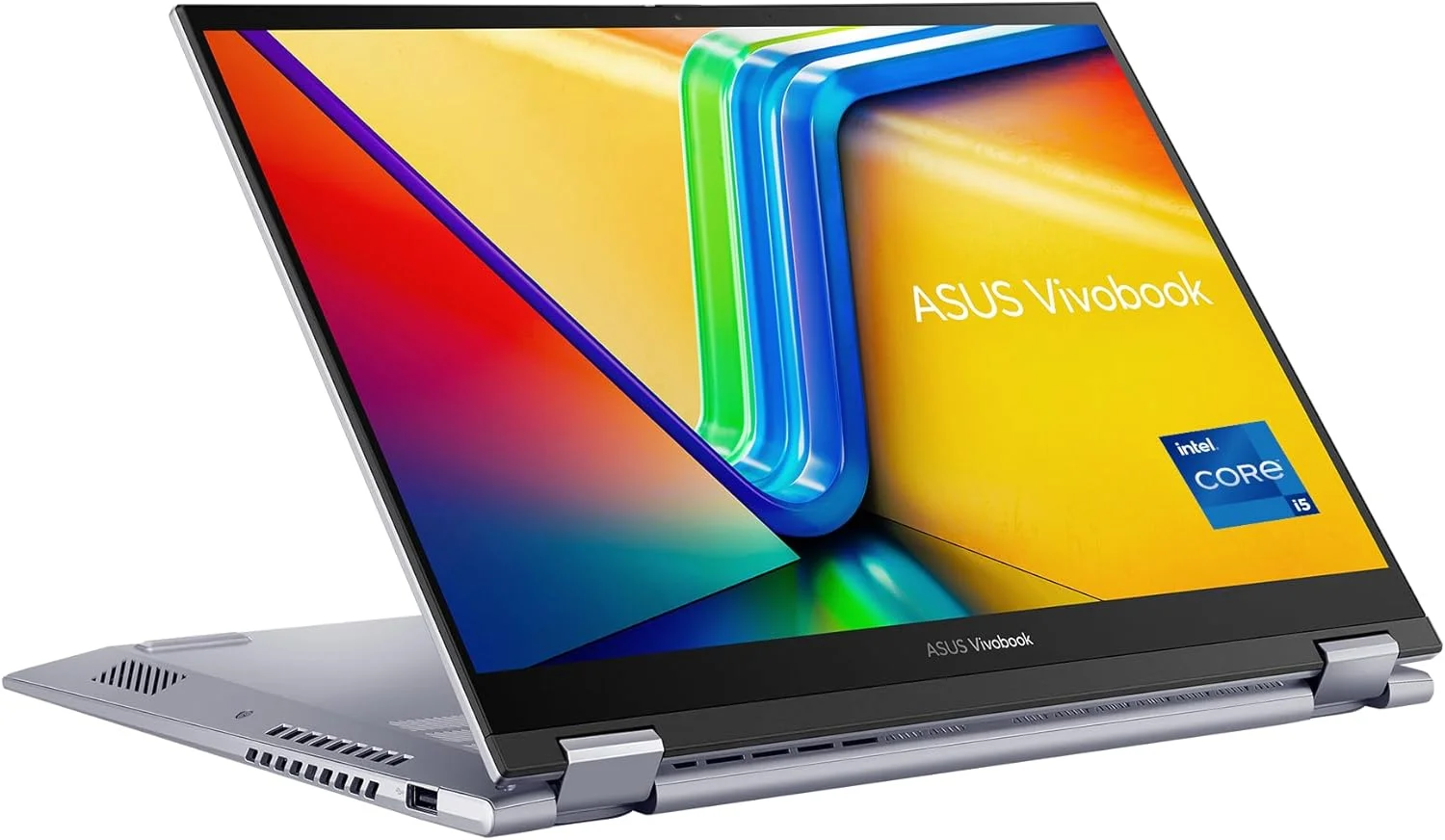 لپ تاپ تبدیل‌پذیر ایسوس Vivobook S14 Flip با پردازنده Intel Core i5-13420H، رم 16 گیگابایتی، حافظه SSD 512 گیگابایتی، گرافیک Intel UHD، صفحه نمایش 14 اینچی WUXGA و ویندوز 11 Home - نقره ای خنک (TP3402VA-LZ669W)