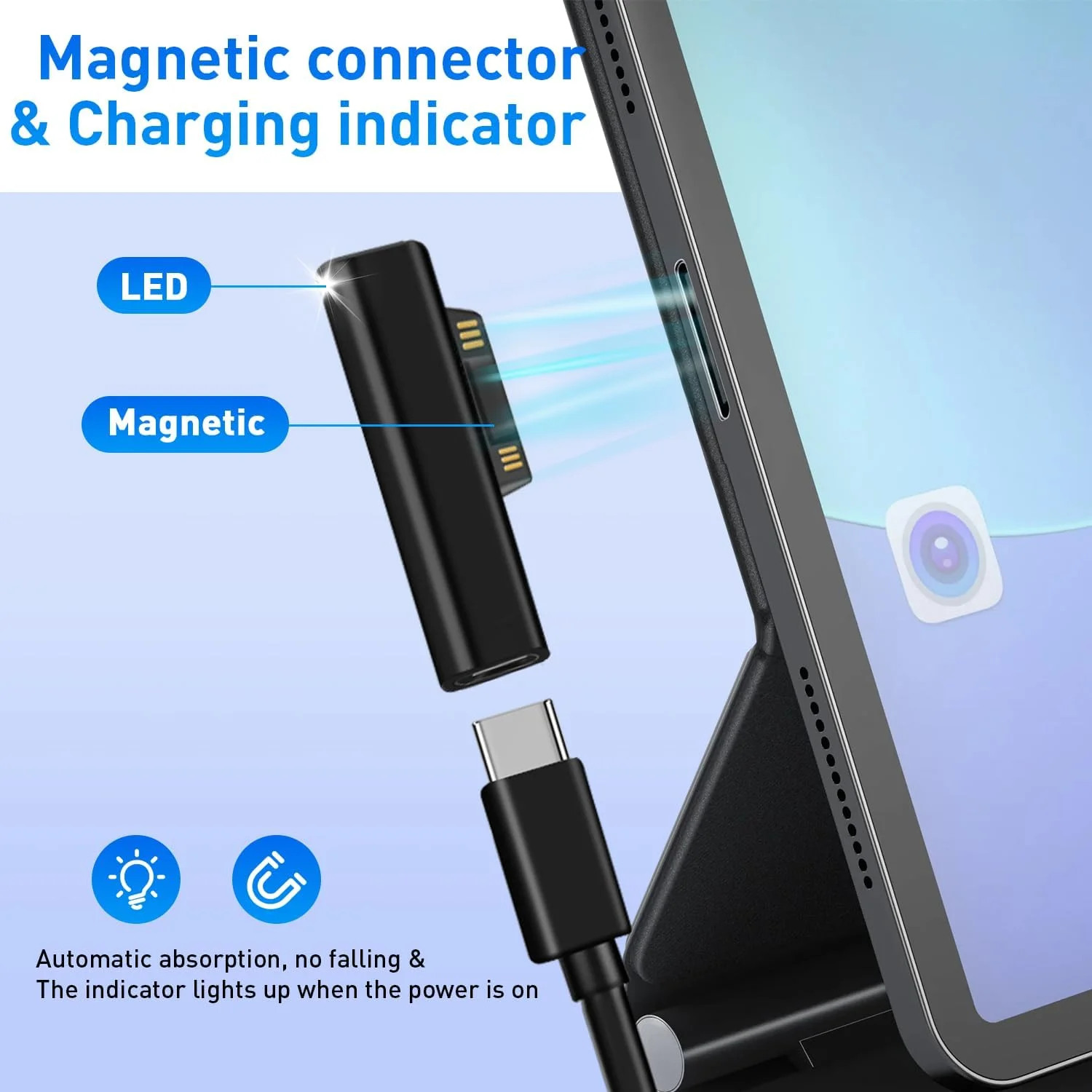 آداپتور USB C سرفیس، شارژ سریع 65 واتی PD، USB C مغناطیسی به سرفیس نر 15V3A، آداپتور شارژ Type C برای سرفیس لپ تاپ 3/2/1، مایکروسافت پرو 7/6/5/4، سرفیس گو، سرفیس بوک آداپتور USB C سرفیس، شارژ سریع 65 واتی PD، USB C مغناطیسی به سرفیس نر 15V3A، آداپتور شارژ Type C برای سرفیس لپ تاپ 3/2/1، مایکروسافت پرو 7/6/5/4، سرفیس گو، سرفیس بوک