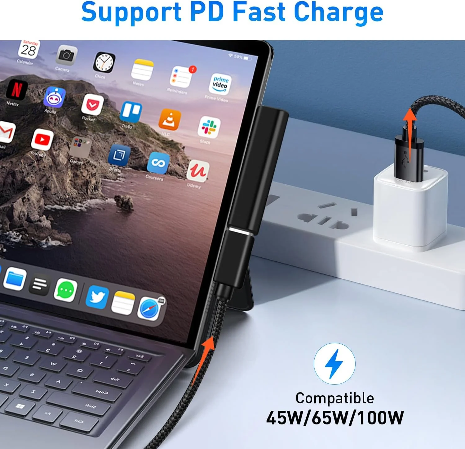 آداپتور USB C سرفیس، شارژ سریع 65 واتی PD، USB C مغناطیسی به سرفیس نر 15V3A، آداپتور شارژ Type C برای سرفیس لپ تاپ 3/2/1، مایکروسافت پرو 7/6/5/4، سرفیس گو، سرفیس بوک آداپتور USB C سرفیس، شارژ سریع 65 واتی PD، USB C مغناطیسی به سرفیس نر 15V3A، آداپتور شارژ Type C برای سرفیس لپ تاپ 3/2/1، مایکروسافت پرو 7/6/5/4، سرفیس گو، سرفیس بوک