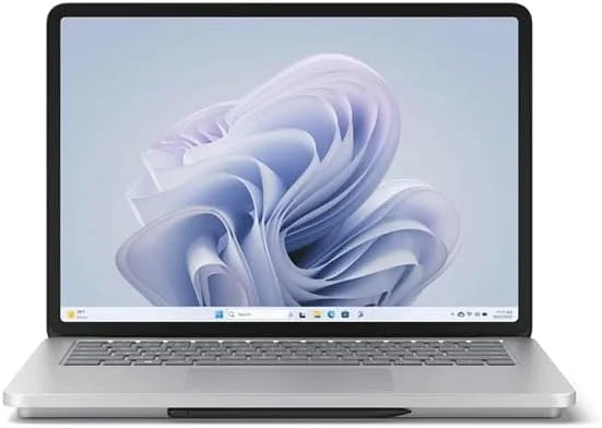 مایکروسافت Surface Laptop Studio 2 بازسازی شده، صفحه لمسی 14.4 اینچی، پردازنده Core i7 نسل 13، رم 16 گیگابایتی، SSD 512 گیگابایتی، کارت گرافیک 6 گیگابایتی RTX 4050، ویندوز 11 - پلاتینیوم | شارژر اصلی | ارتقا یافته | بازسازی شده