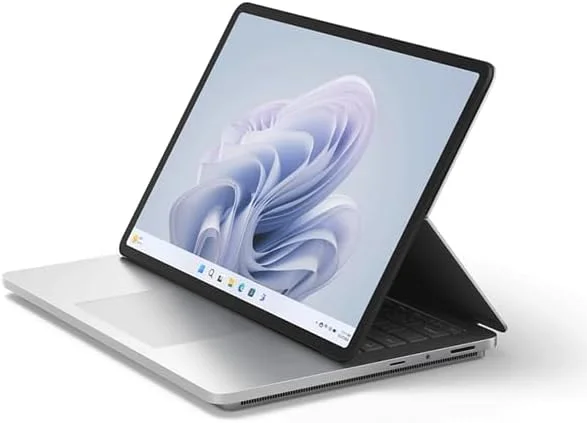 مایکروسافت Surface Laptop Studio 2 بازسازی شده، صفحه لمسی 14.4 اینچی، پردازنده Core i7 نسل 13، رم 16 گیگابایتی، SSD 512 گیگابایتی، کارت گرافیک 6 گیگابایتی RTX 4050، ویندوز 11 - پلاتینیوم | شارژر اصلی | ارتقا یافته | بازسازی شده