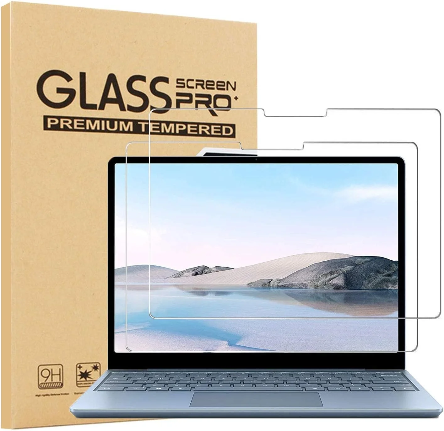 محافظ صفحه نمایش شیشه ای حرارت دیده 2 عددی eWINNER برای Microsoft Surface Laptop Studio 2 2023/Surface Laptop Studio 2021 14.4 اینچی، محافظ فیلم صفحه نمایش فوق العاده شفاف HD برای Surface Laptop Studio 14.4"