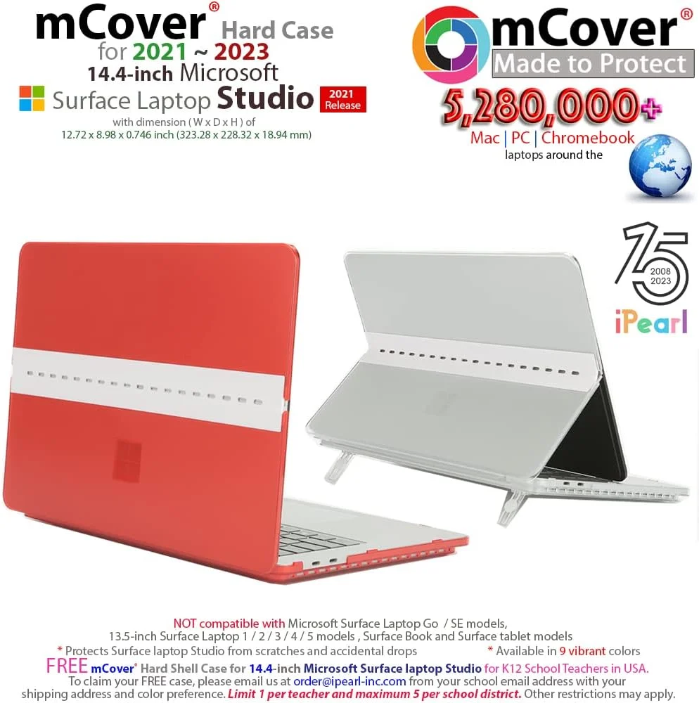 کاور محافظ mCover سازگار فقط با لپ تاپ استودیو 14.4 اینچی Microsoft Surface مدل 2021-2023 - صورتی کاور محافظ mCover سازگار فقط با لپ تاپ استودیو 14.4 اینچی Microsoft Surface مدل 2021-2023 - صورتی