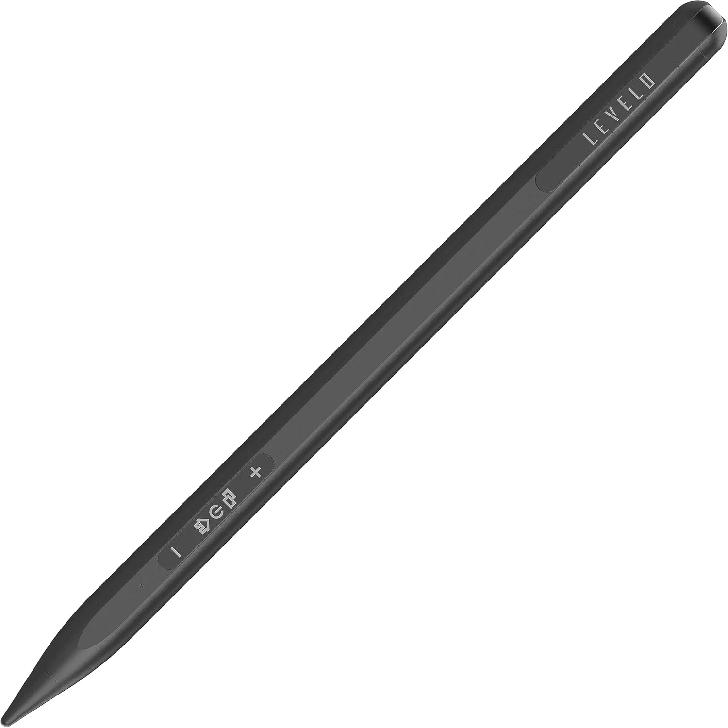 قلم استایلوس Levelo Skywrite Versa با قابلیت رد کف دست، نشانگر باتری، آلیاژ آلومینیوم، 6 ماه حالت آماده به کار، بازگشت با یک کلیک، طراحی شده برای iPad/iPad Pro/iPad Air/iPad Mini - مشکی مات