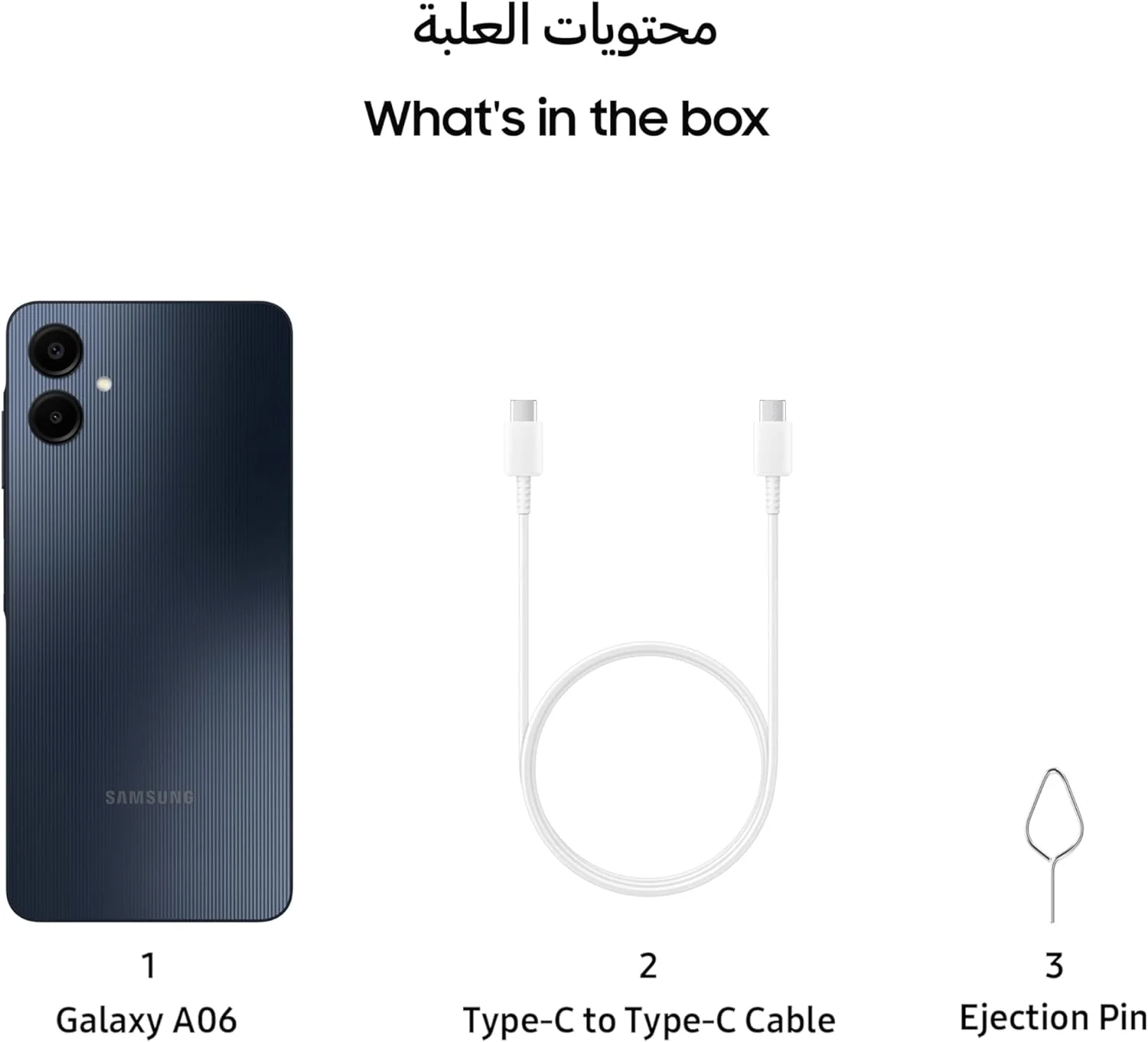 گوشی موبایل سامسونگ گلکسی A06 LTE، گوشی هوشمند اندروید، موبایل دو سیم کارت، 4 گیگابایت رم، 64 گیگابایت حافظه داخلی، مشکی (نسخه امارات)