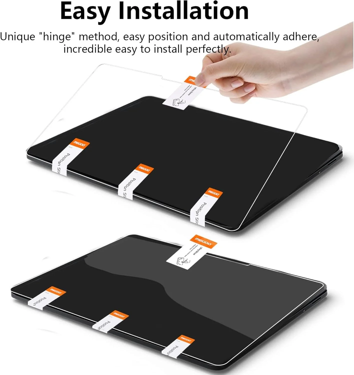 محافظ صفحه نمایش Megoo [بسته 2 عددی] برای سرفیس لپ تاپ استودیو 2/1 14.4 اینچی، نصب آسان، مقاوم در برابر خراش/سازگار با قاب و قلم سرفیس، شیشه حرارت دیده